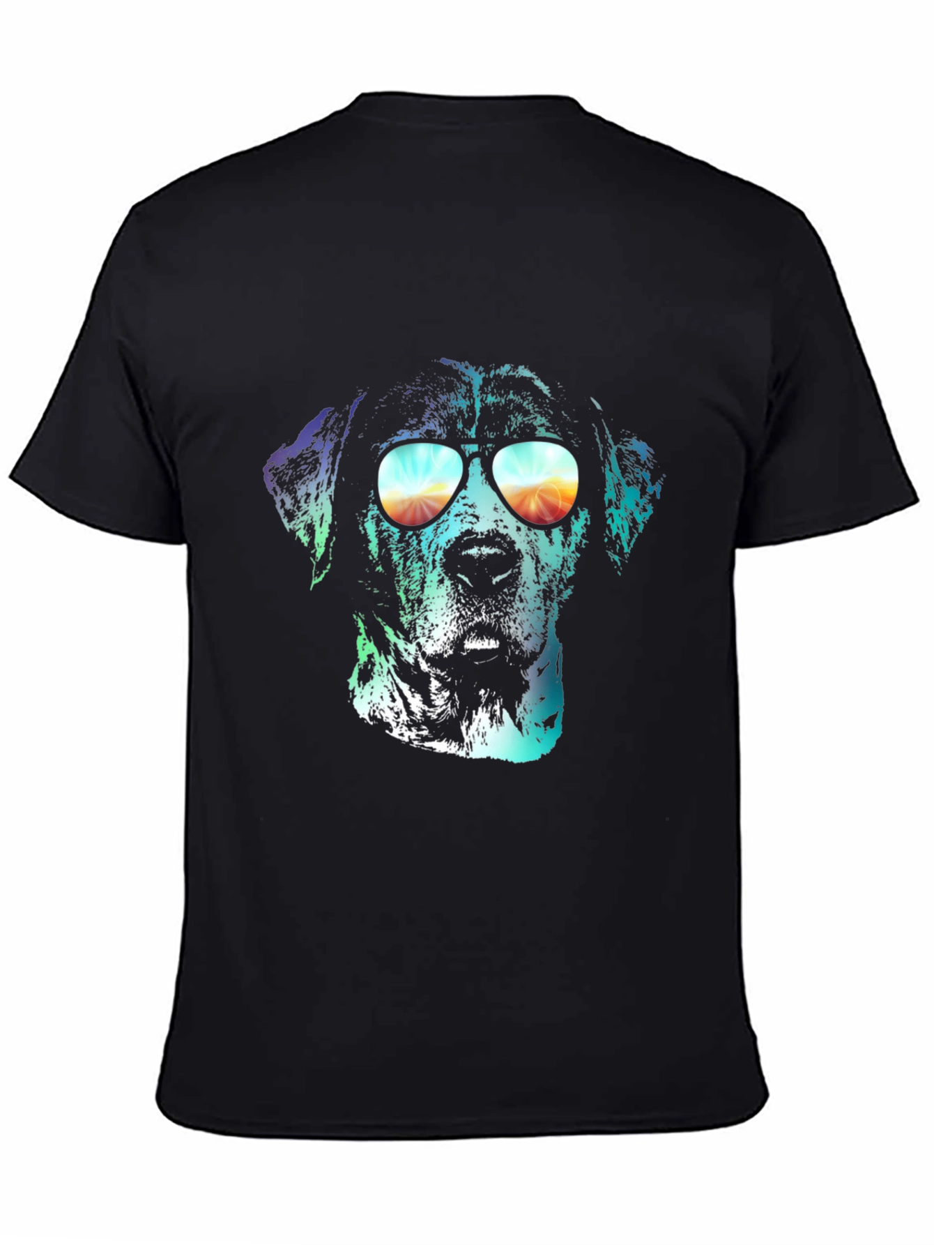 Black Cool Dog Graphic Tee - Black Cotton view 4