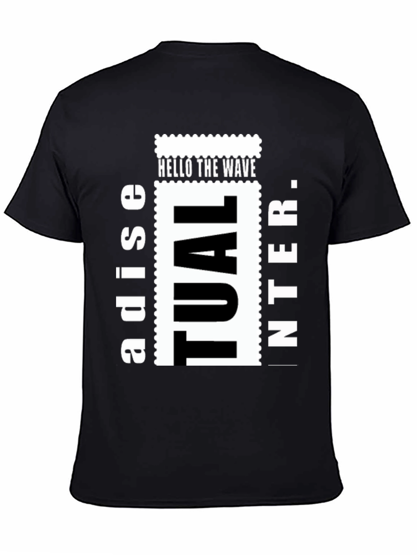 Black "Hello The Wave" Graphic Tee view 4