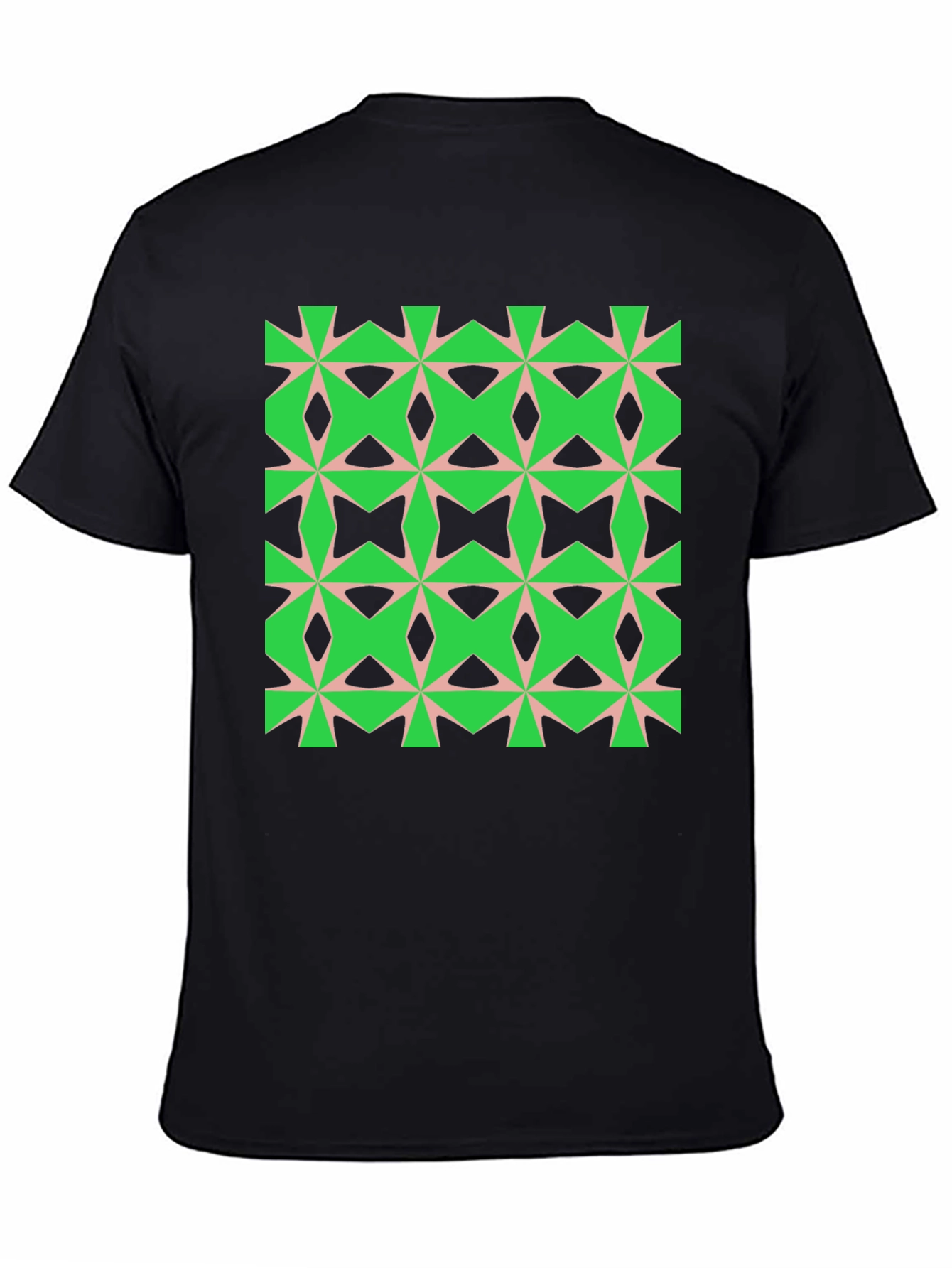Black Geometric Pattern Tee view 4