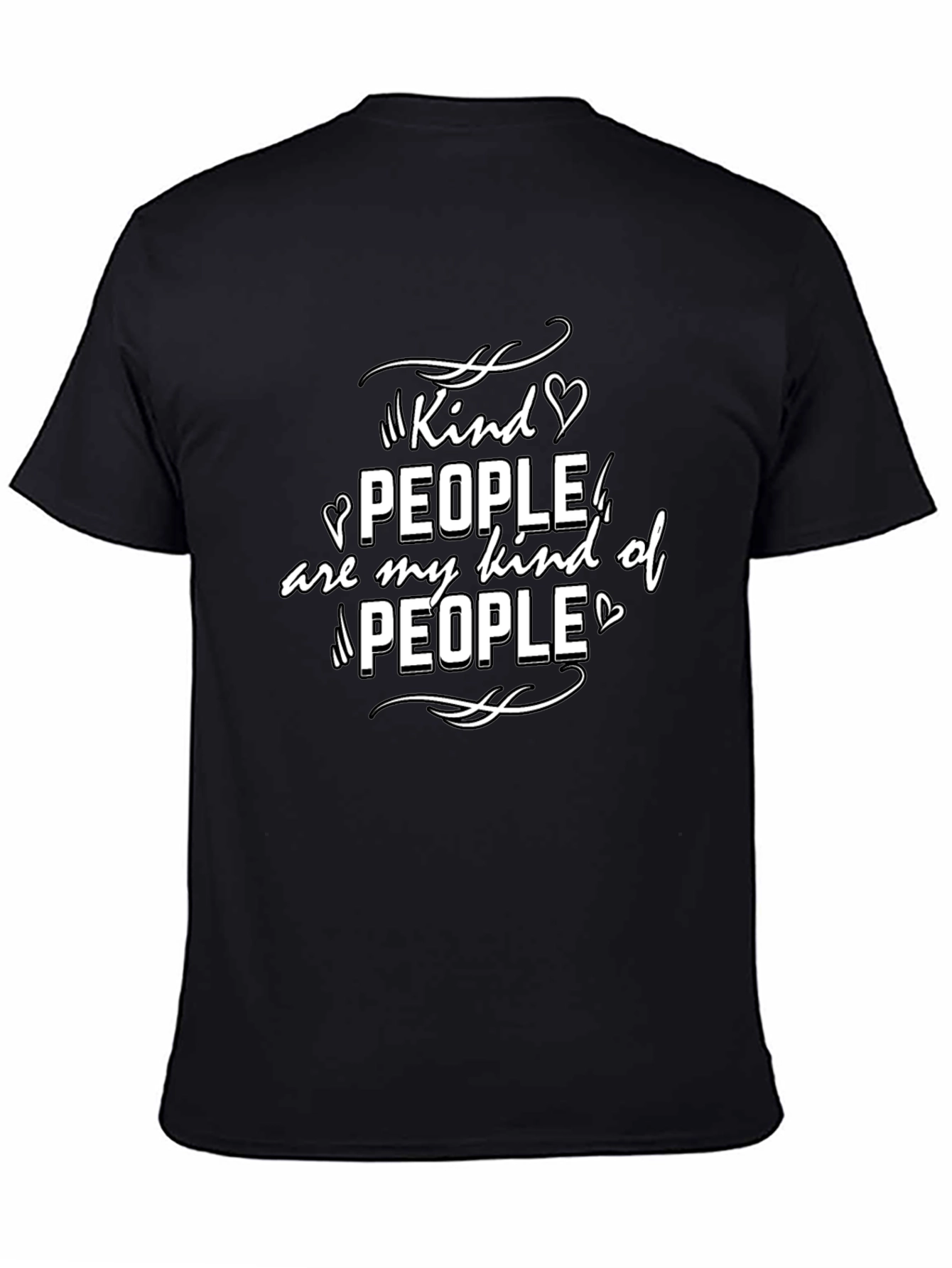 Black Kind People Graphic T-Shirt - Black Crew Neck view 4