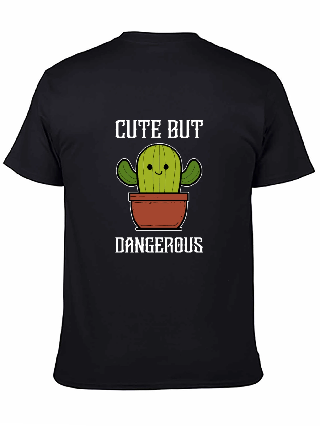 Black Cute But Dangerous Cactus Graphic Tee view 4