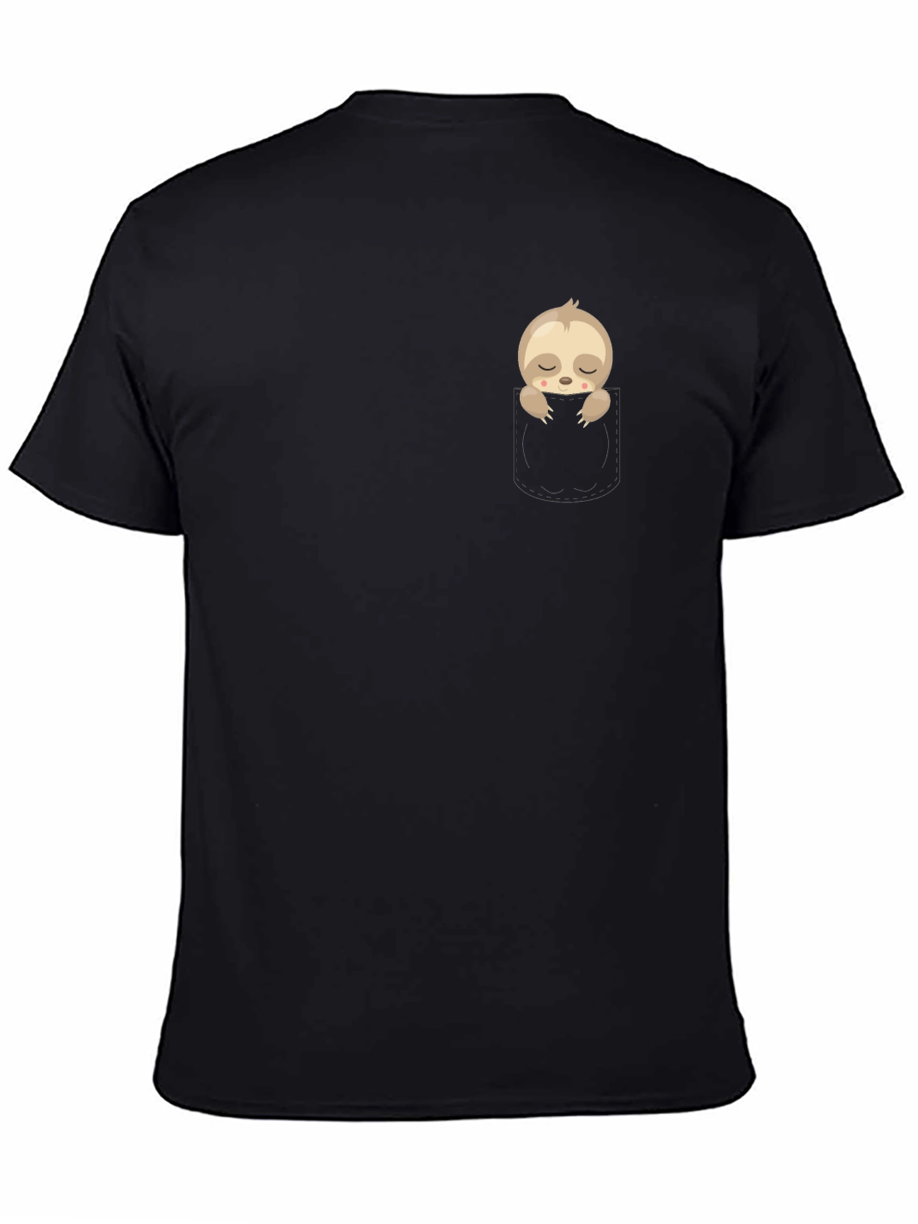 Black Sloth Pocket T-Shirt - Cute & Comfy! view 4