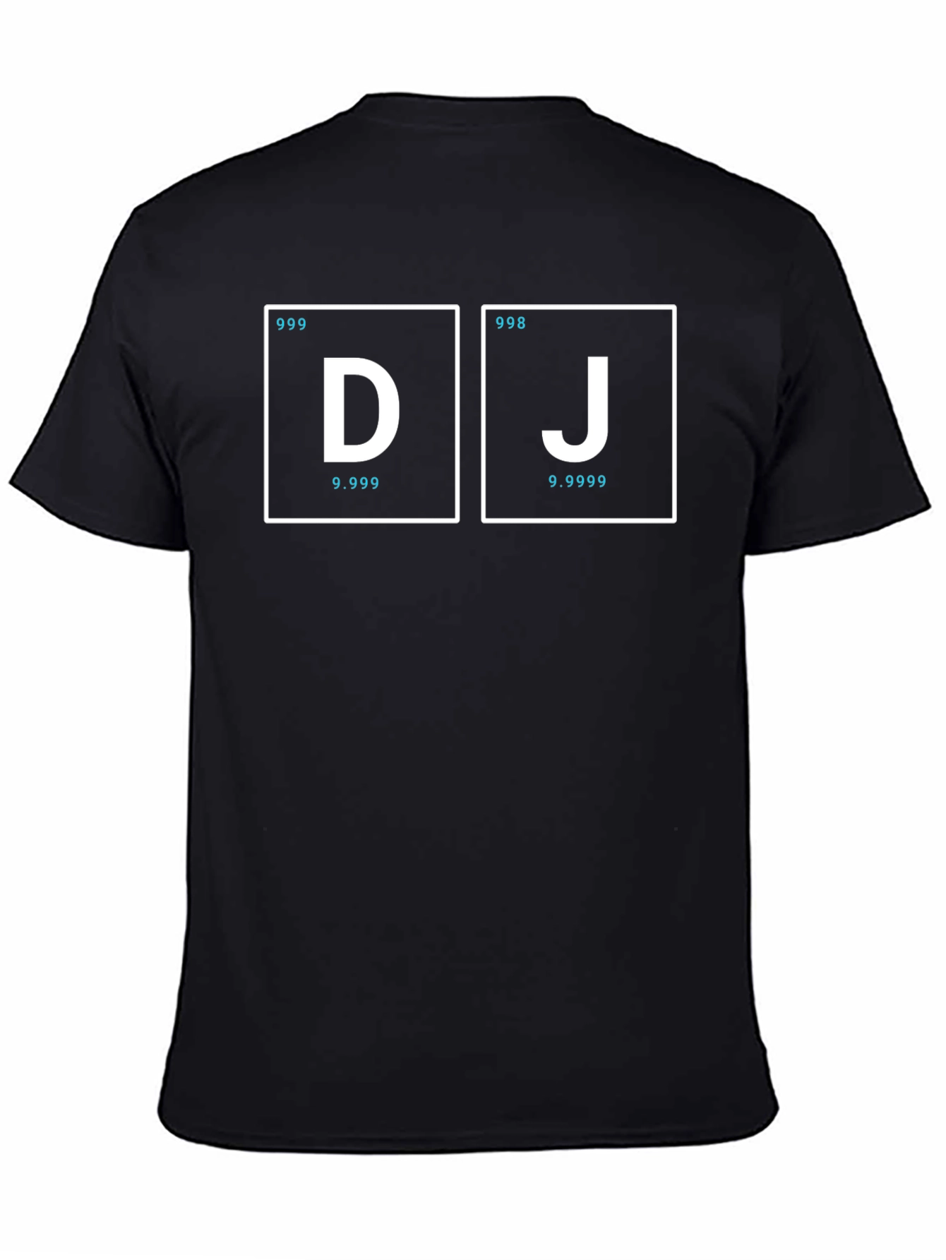 Black DJ Periodic Table Style Black T-Shirt view 4