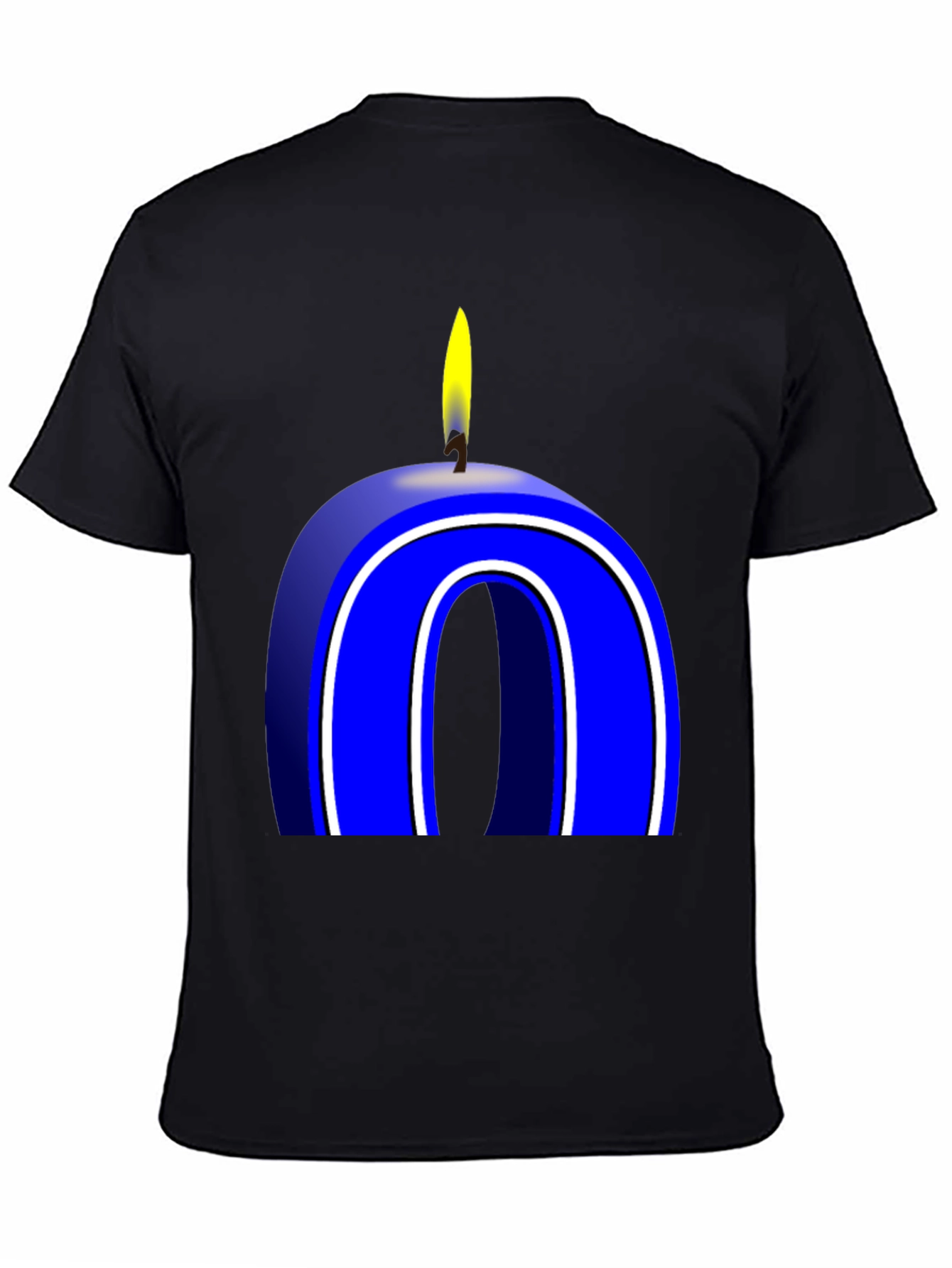 Blue Number 0 Candle T-Shirt - 4