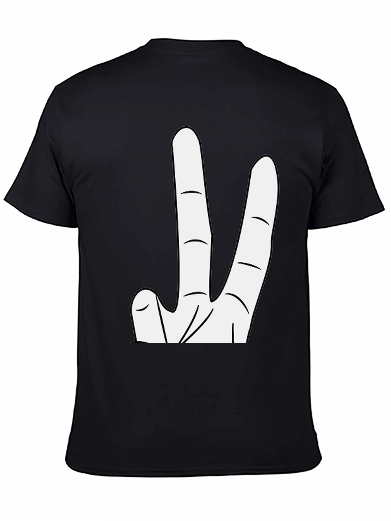 Black Novelty Three Finger Graphic Tee - Black view 4