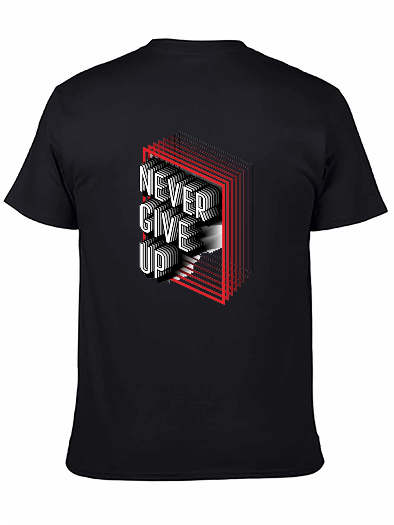 Never Give Up Graphic Print T-Shirt - 4