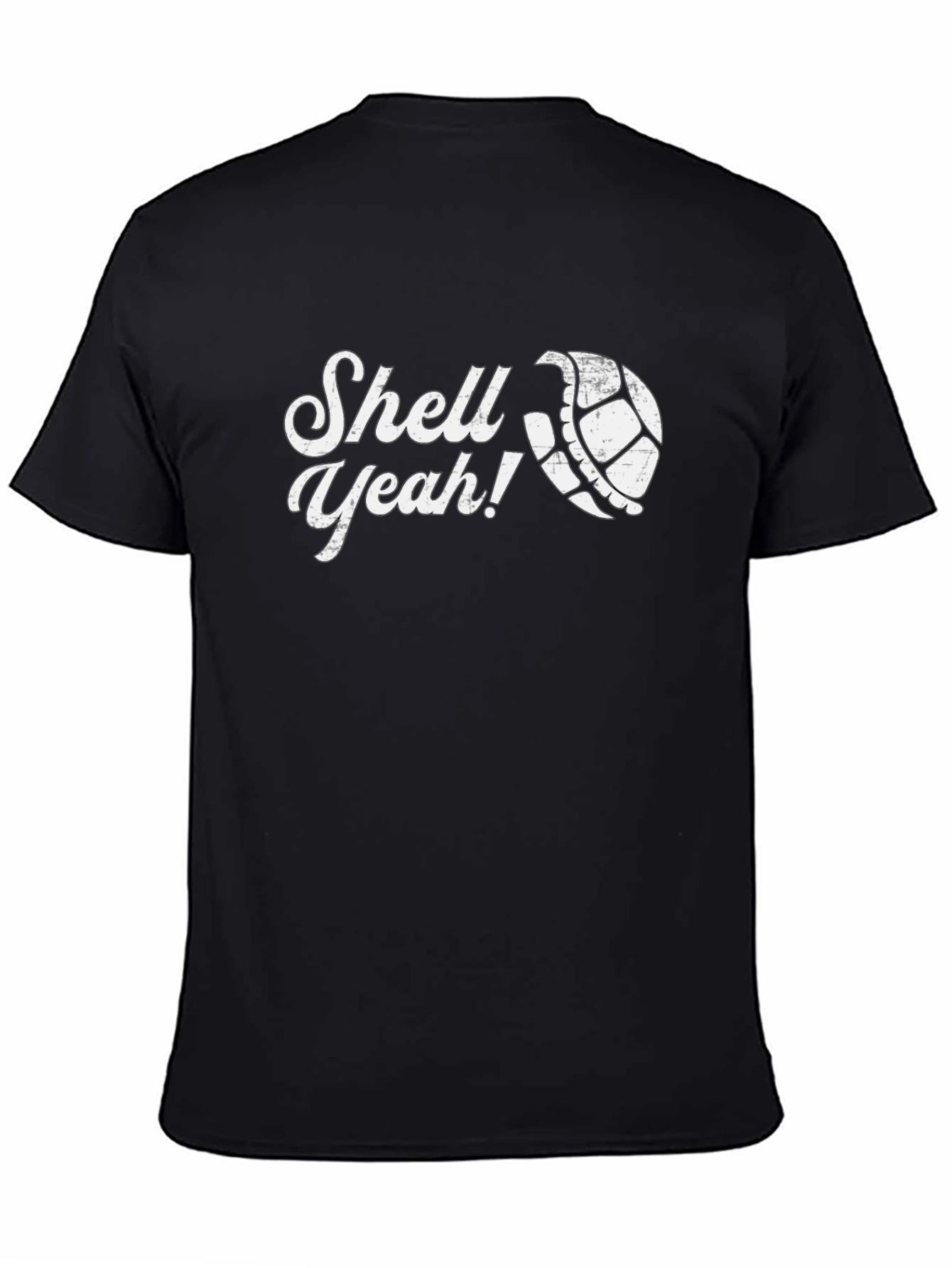 Black Shell Yeah! Funny Turtle Graphic T-Shirt view 4