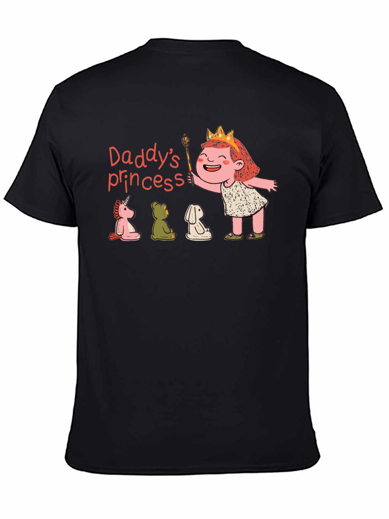 Black Daddy's Princess T-Shirt, Cute Cartoon Design view 4