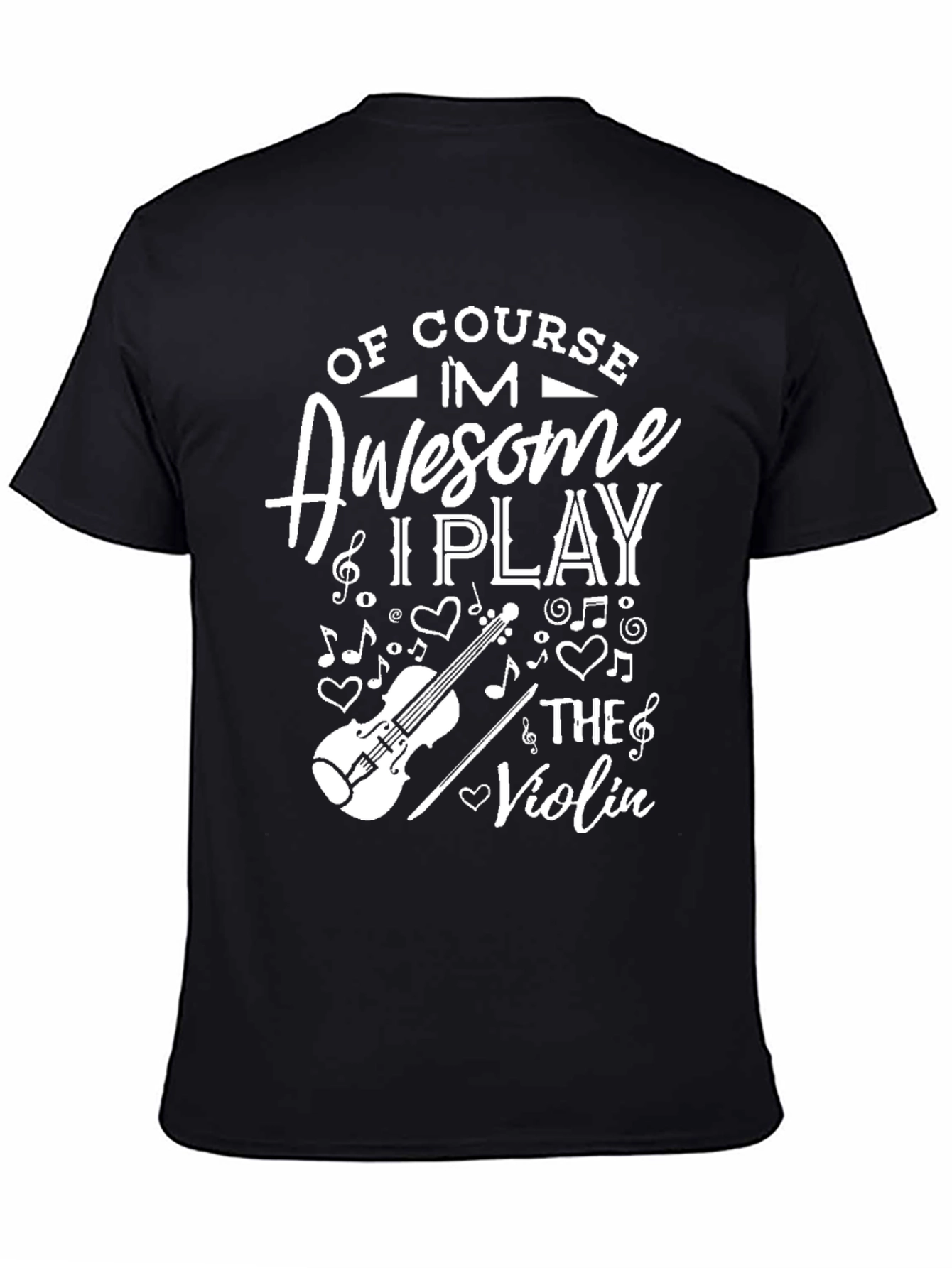 Black Awesome Violin Player T-Shirt view 4