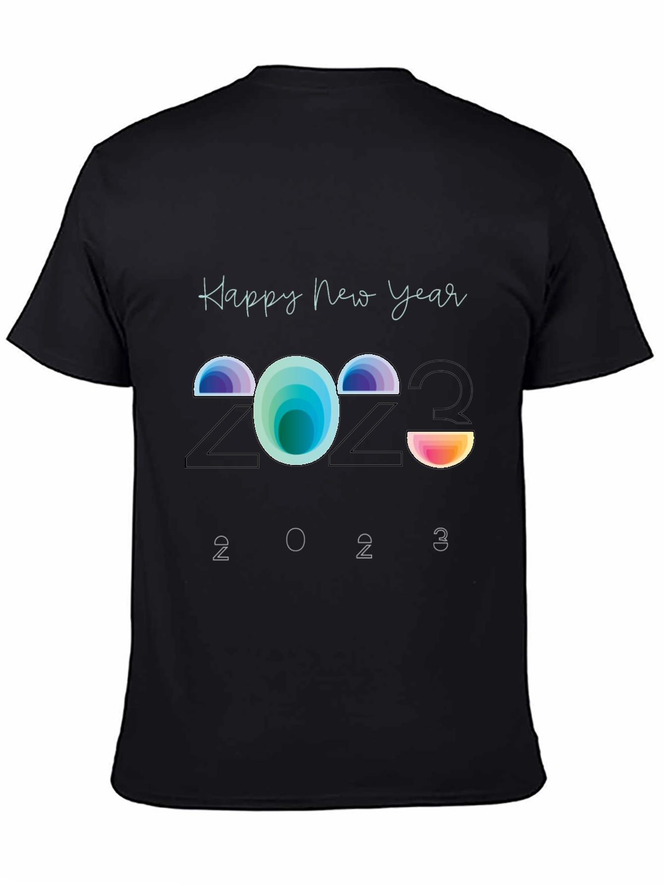 Black Happy New Year 2023 Graphic Tee view 4
