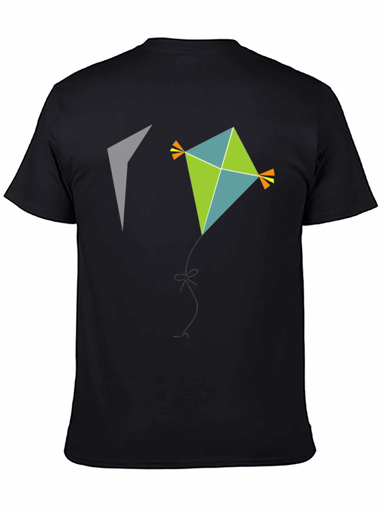 Black Kite Graphic Tee - Black Cotton Casual Wear view 4