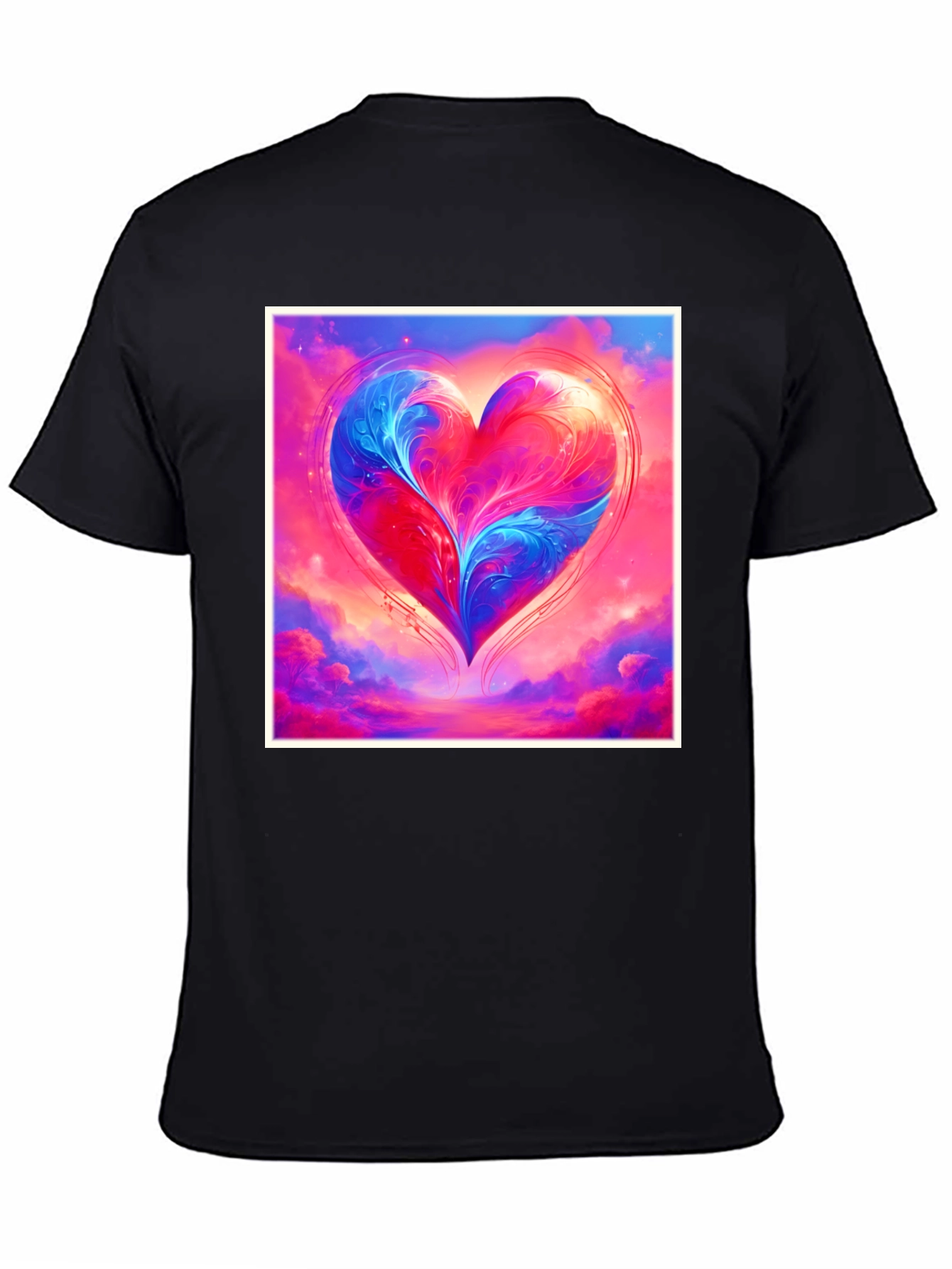 Black Heart Art Tee - Abstract Love Design view 4