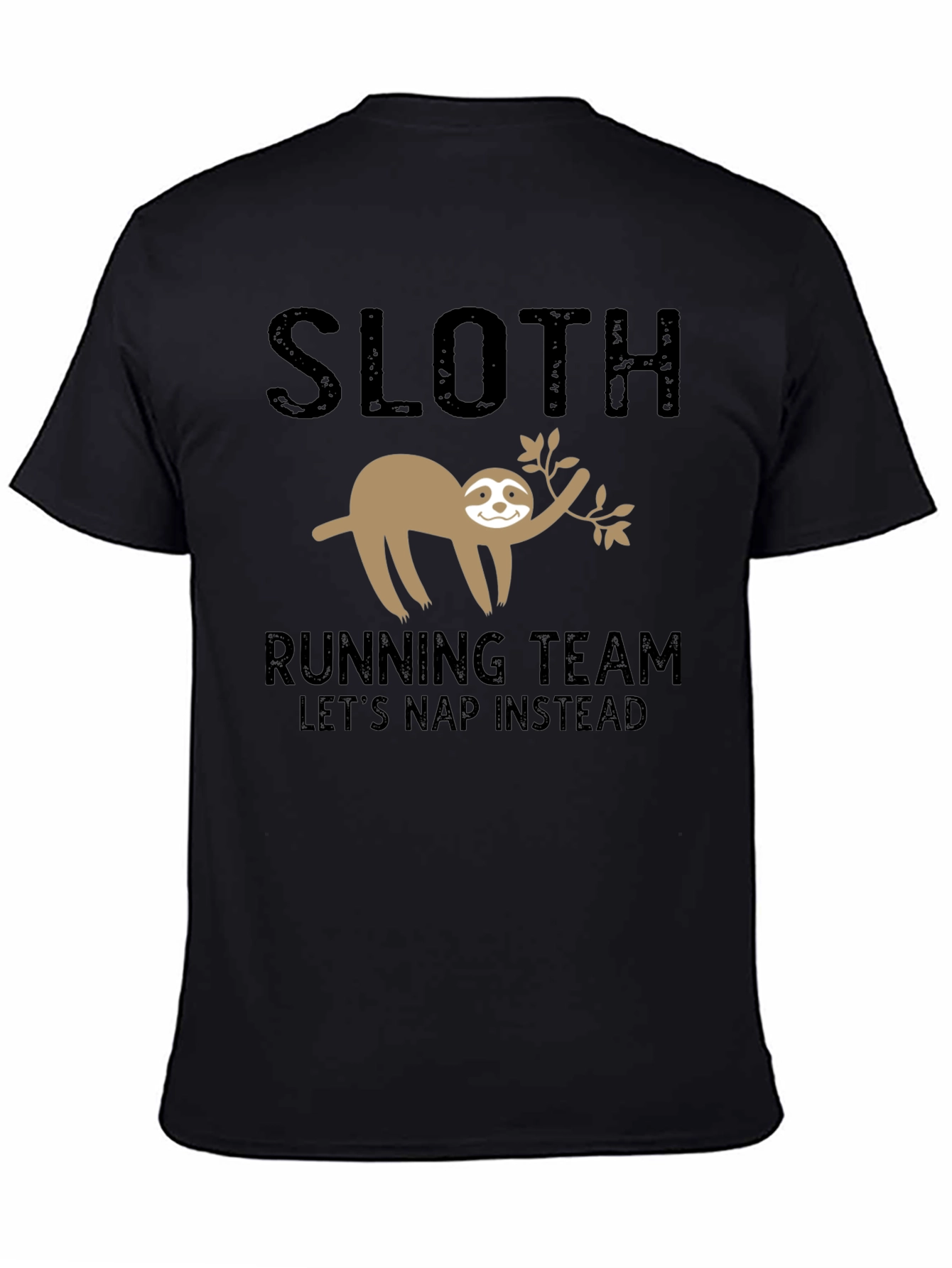 Black Sloth Running Team T-Shirt - Let's Nap Instead view 4