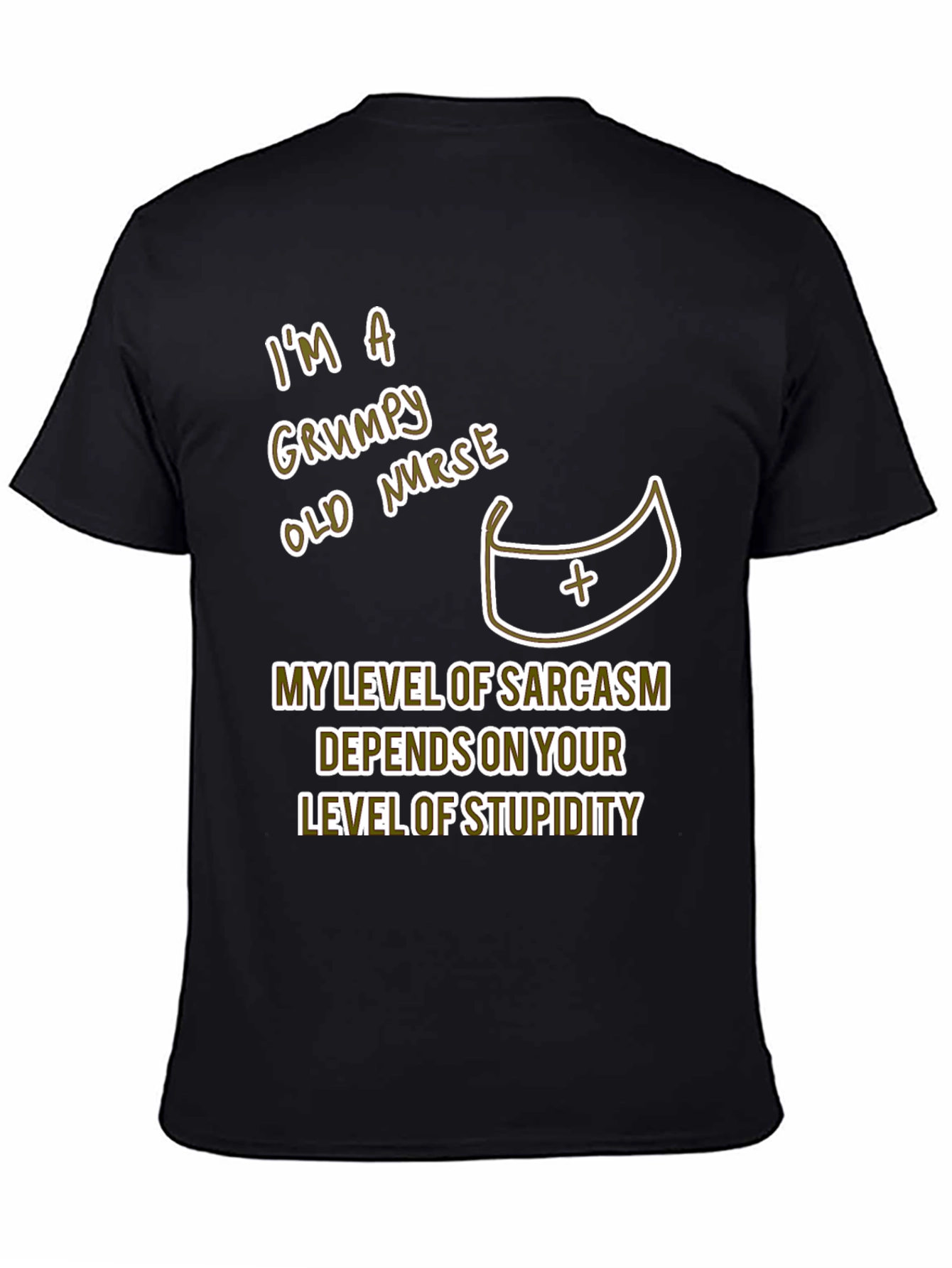 Black Grumpy Nurse T-Shirt Sarcastic Humor Tee view 4