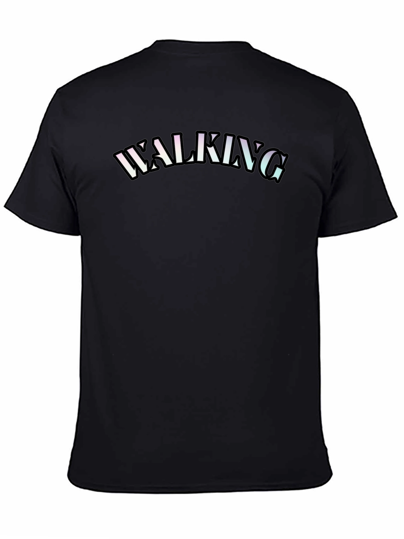 Black Walking Graphic T-Shirt - Casual Comfort view 4