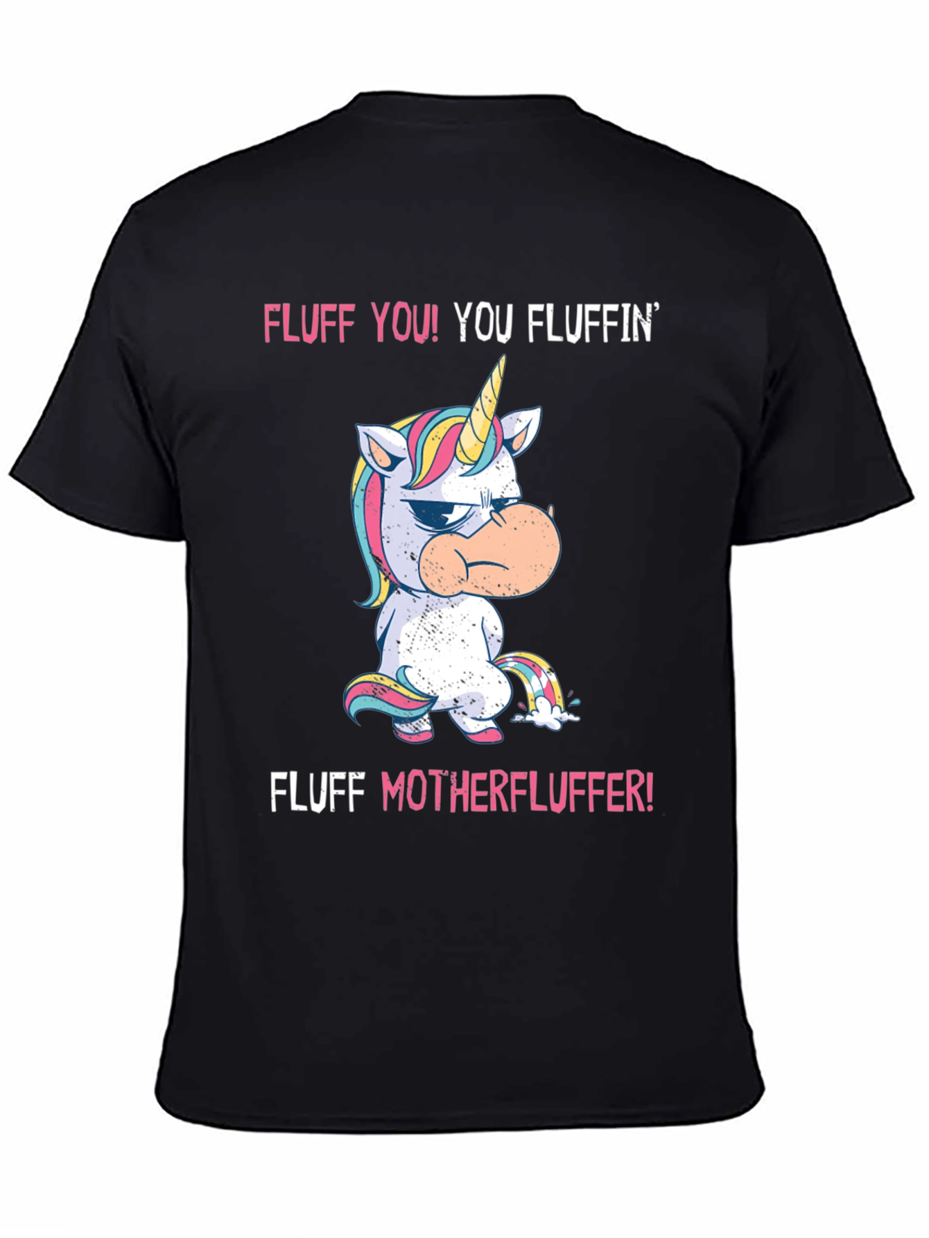 Black Fluff You! Unicorn Graphic Tee - Black Cotton view 4