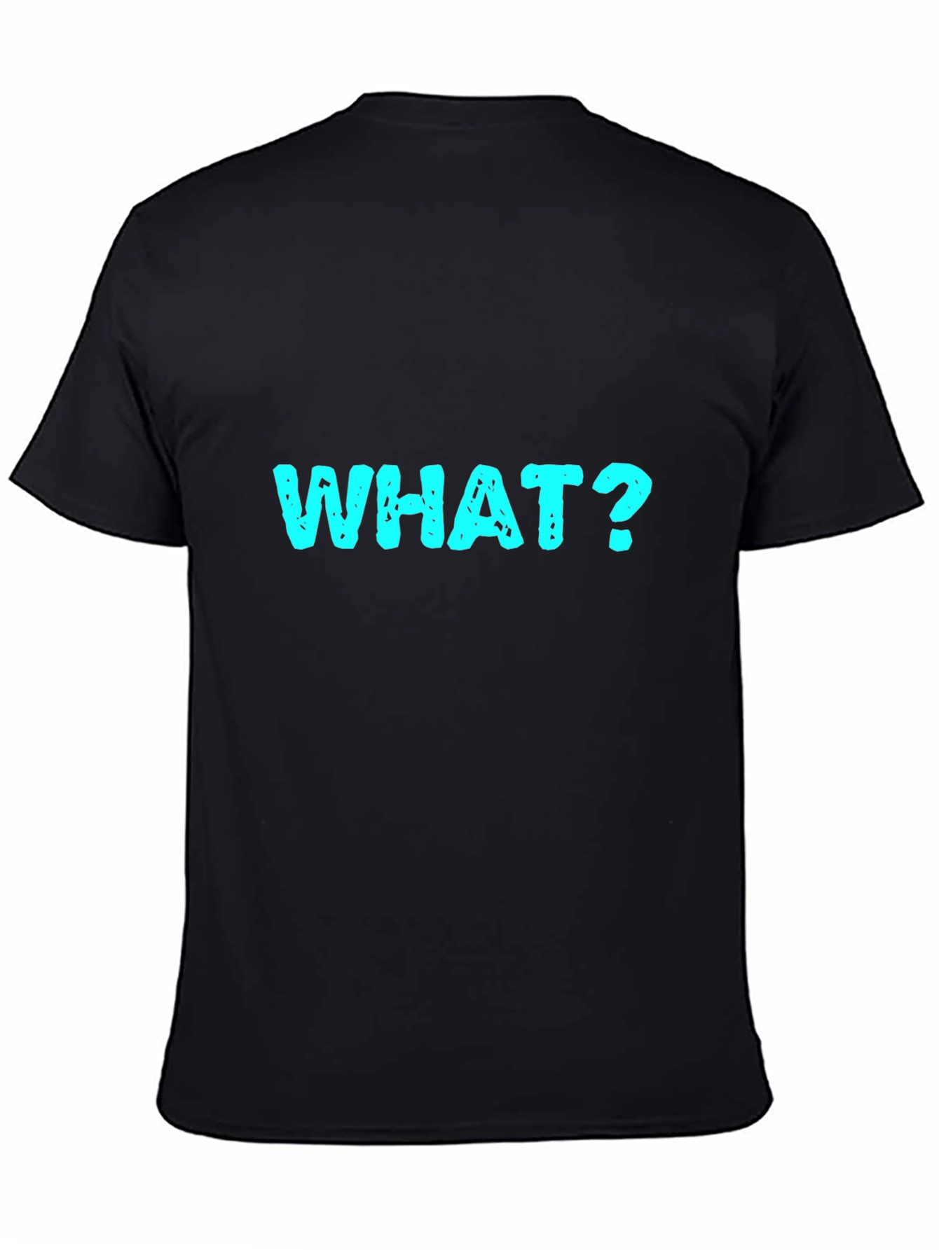 Black Funny 'WHAT?' Graphic T-Shirt - Black view 4