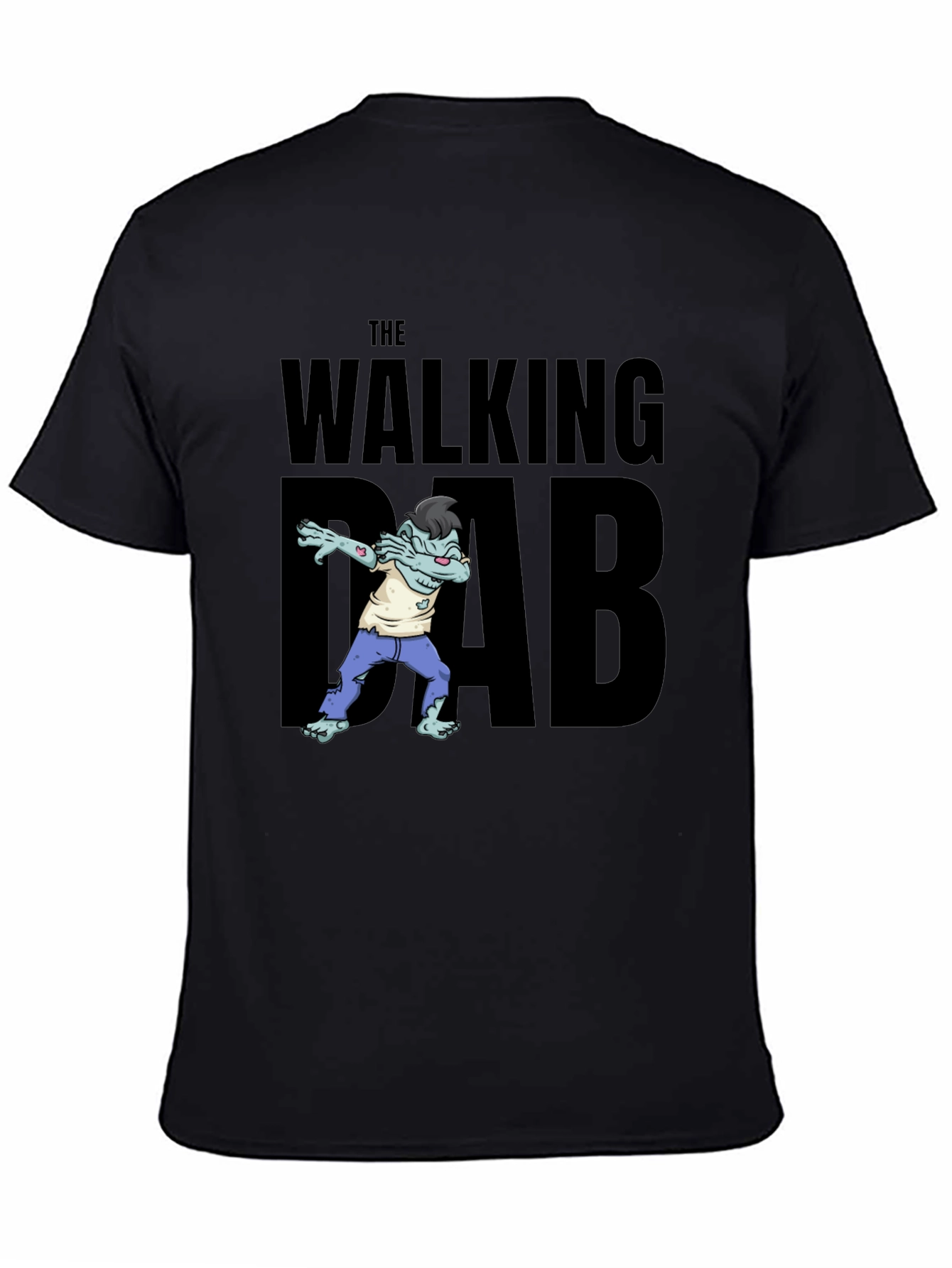 Black The Walking Dab T-Shirt - Funny Zombie Graphic Tee view 4