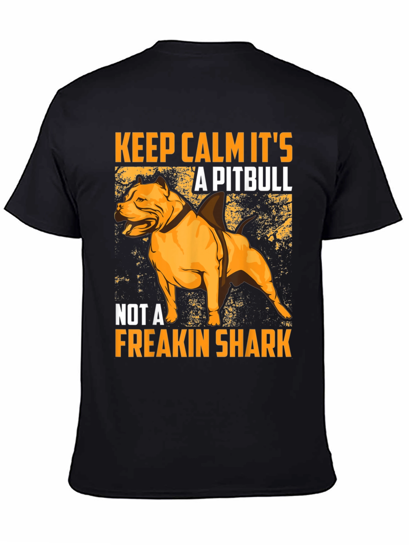 Black Pitbull Shark Humor Graphic T-Shirt view 4