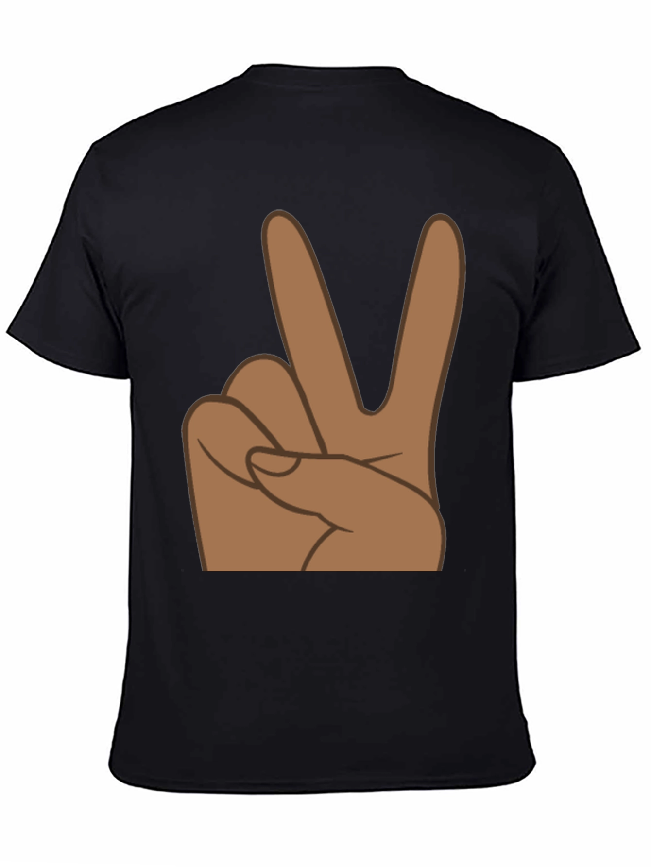Black Peace Sign Graphic Tee - Black view 4