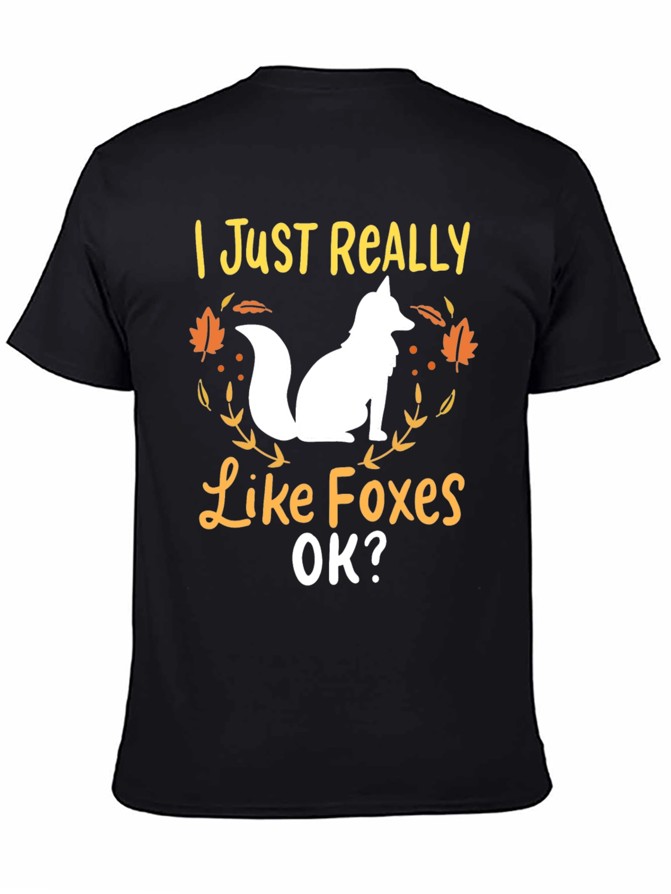 Black I Just Really Like Foxes Graphic Tee view 4