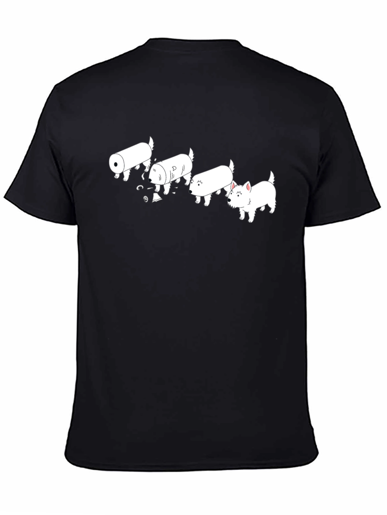 Black Westie Dog Evolution Black T-Shirt view 4