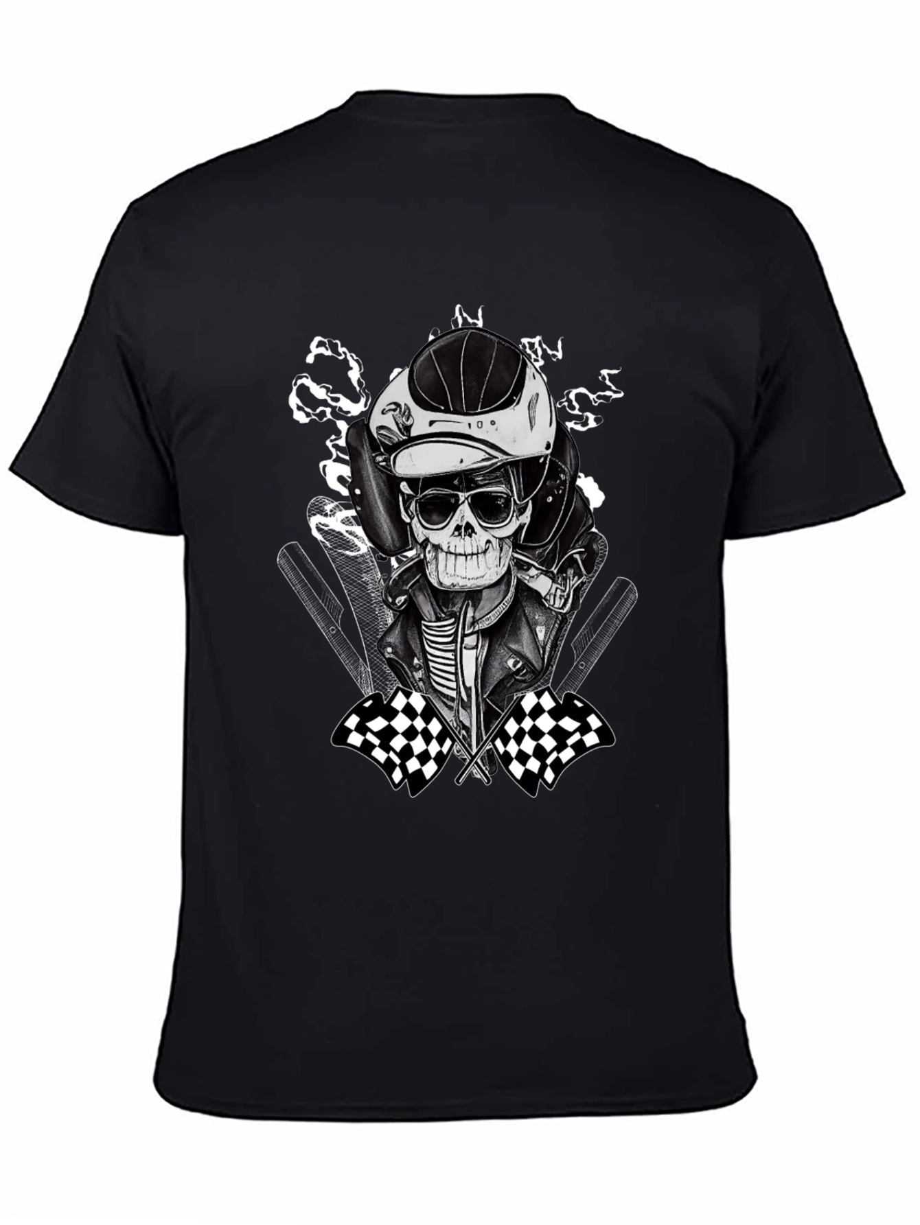 Black Racer Skeleton Graphic Tee view 4