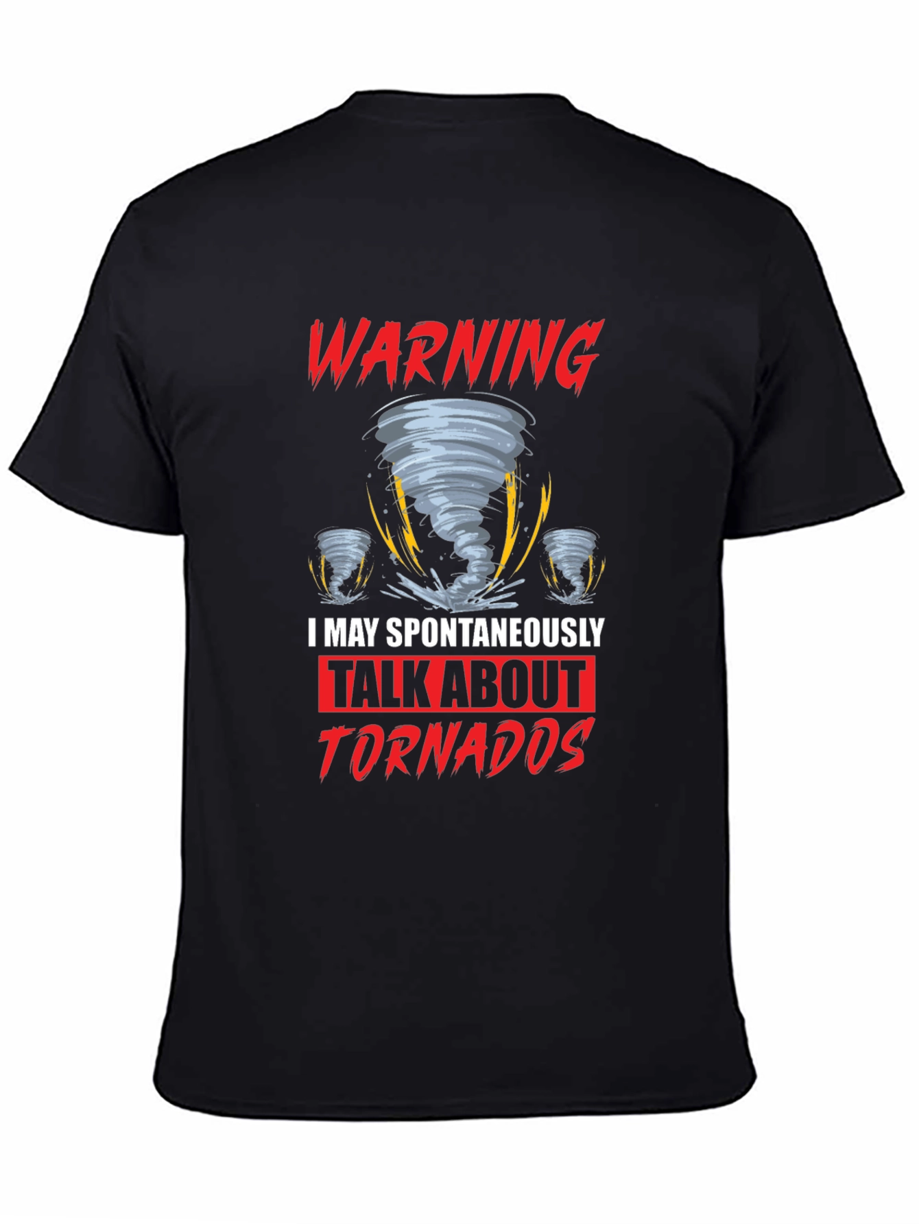 Black Warning Tornadoes T-Shirt view 4