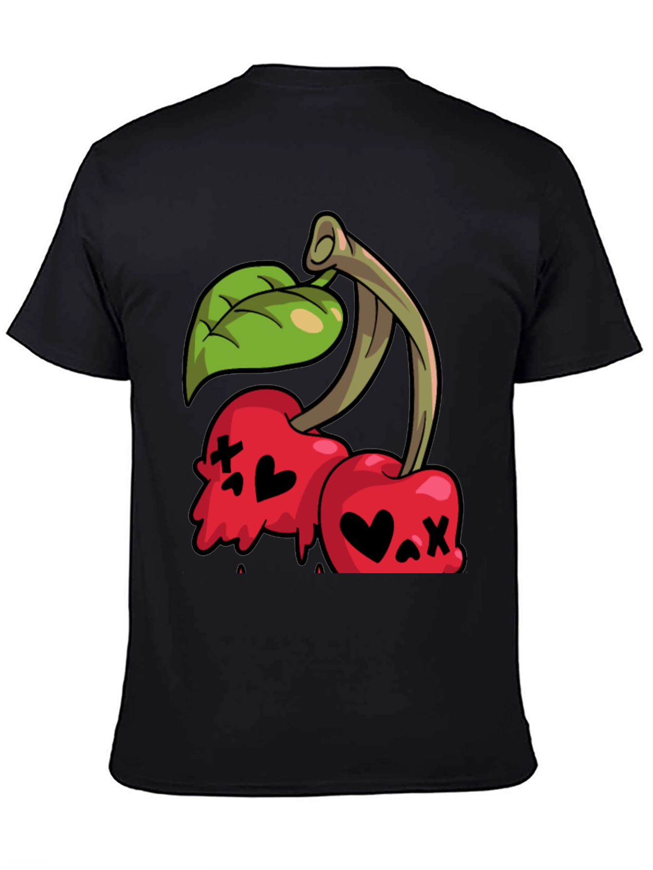 Black Cherry Skull Graphic Tee - Edgy Style view 4