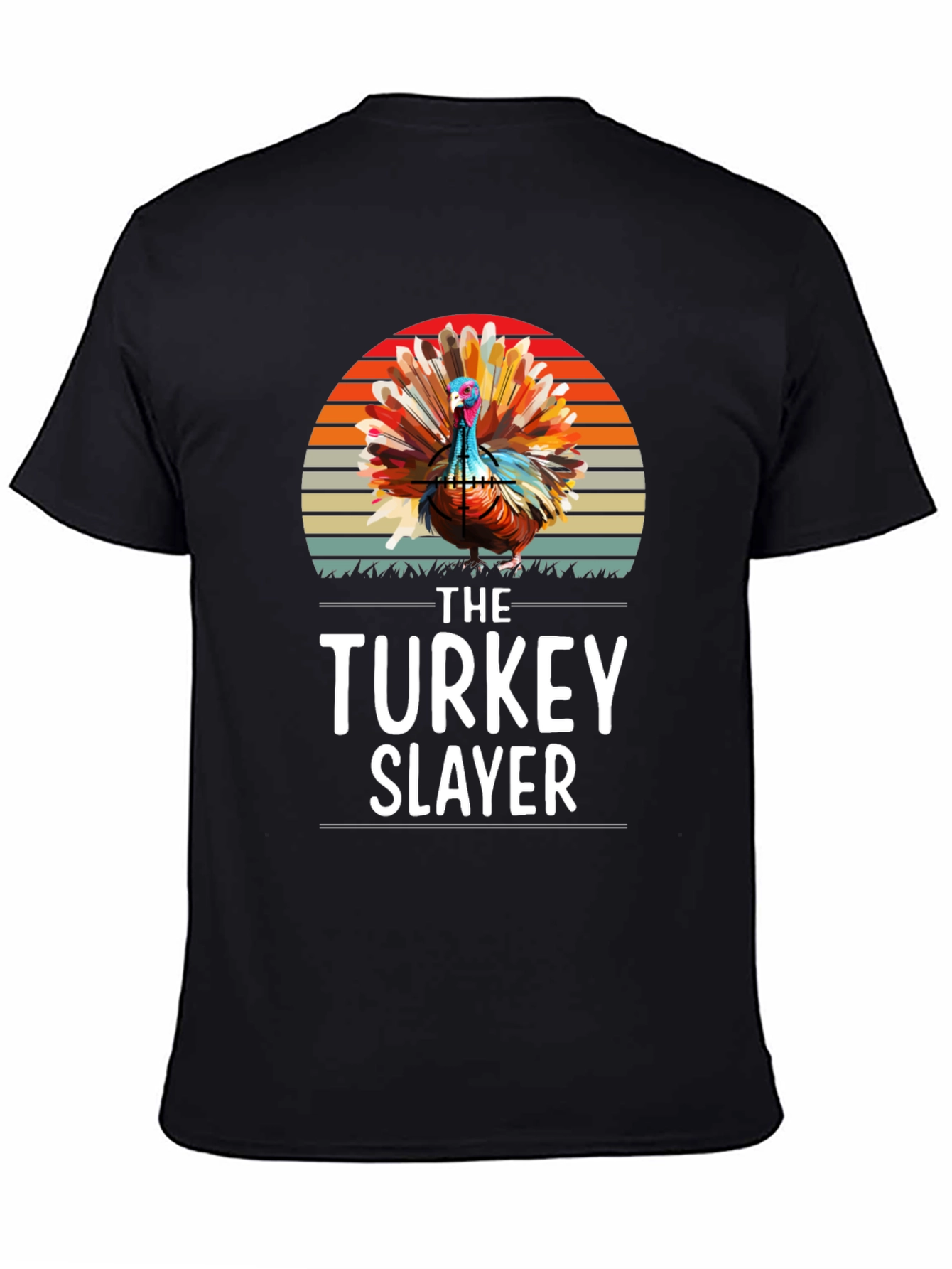 Black Turkey Slayer Graphic T-Shirt - Thanksgiving Apparel view 4
