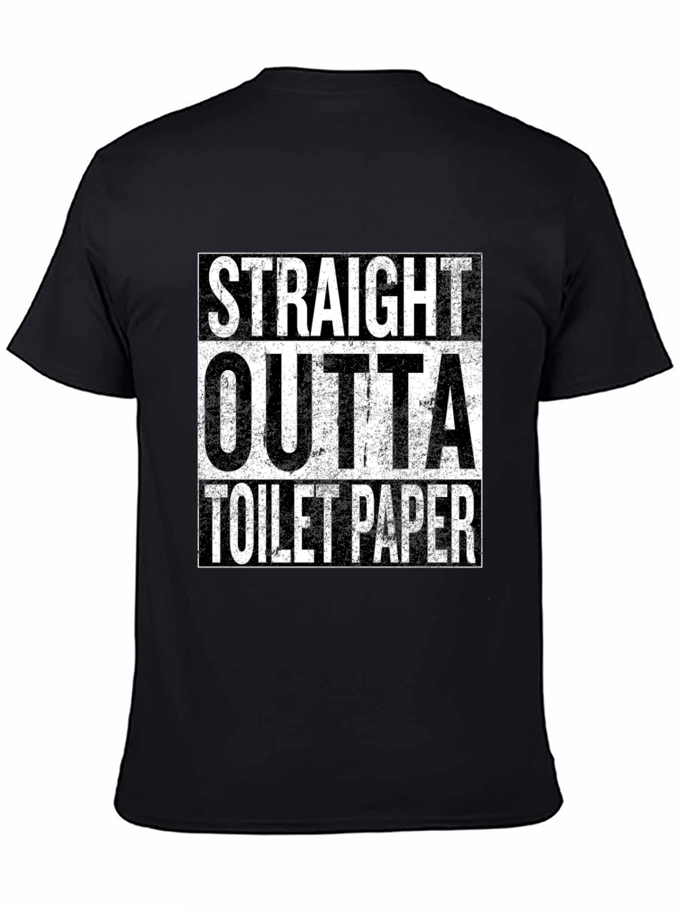 Black Straight Outta Toilet Paper - Novelty Tee view 4