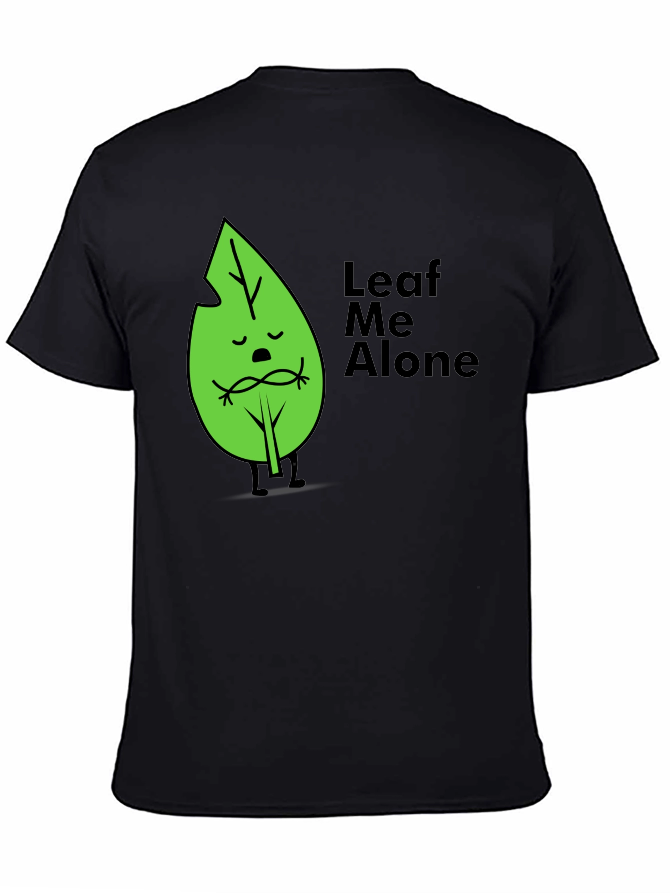 Black Leaf Me Alone Graphic T-Shirt - Soft Cotton Blend view 4