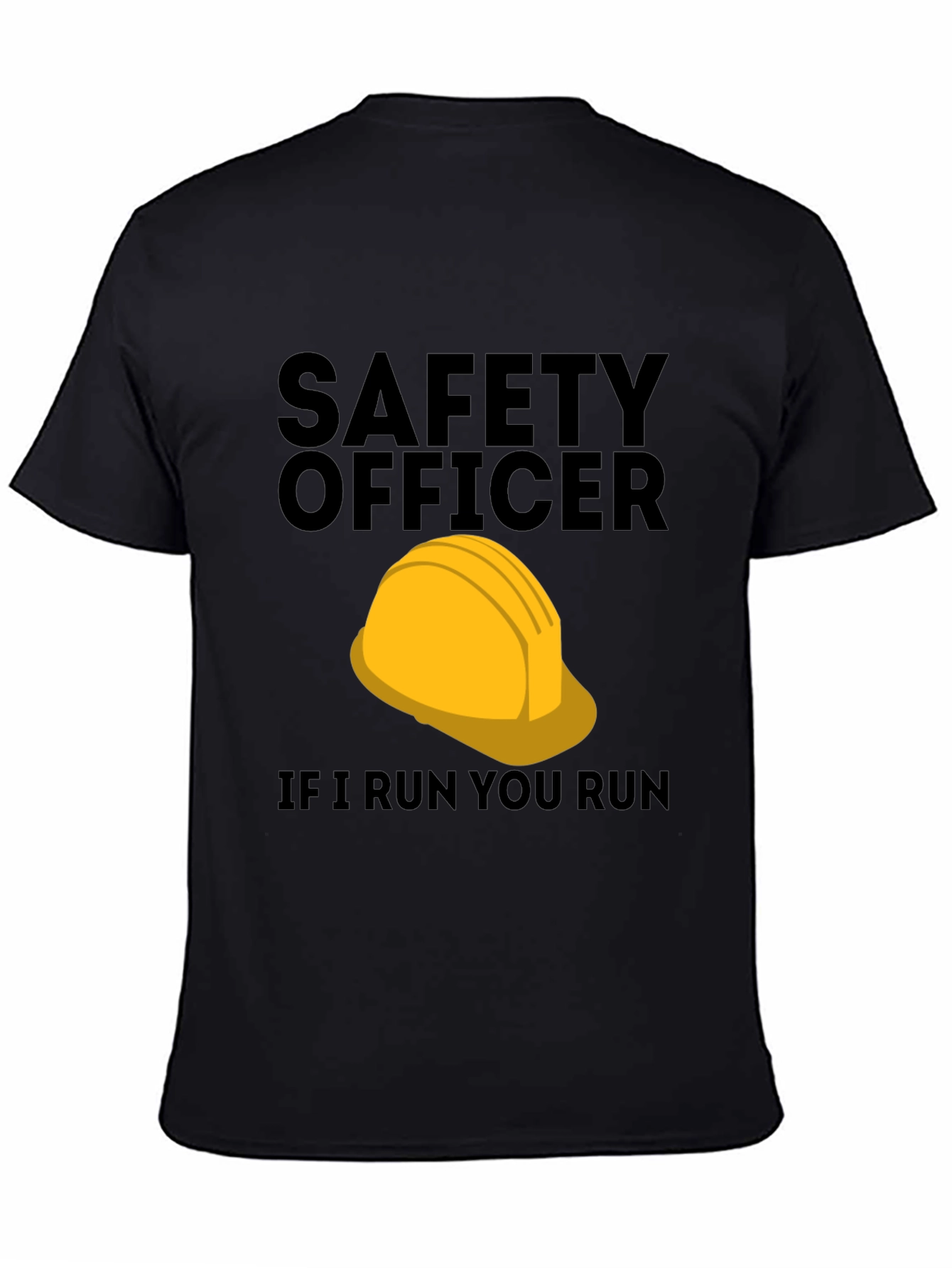 Black Safety Officer Hard Hat Graphic Tee view 4