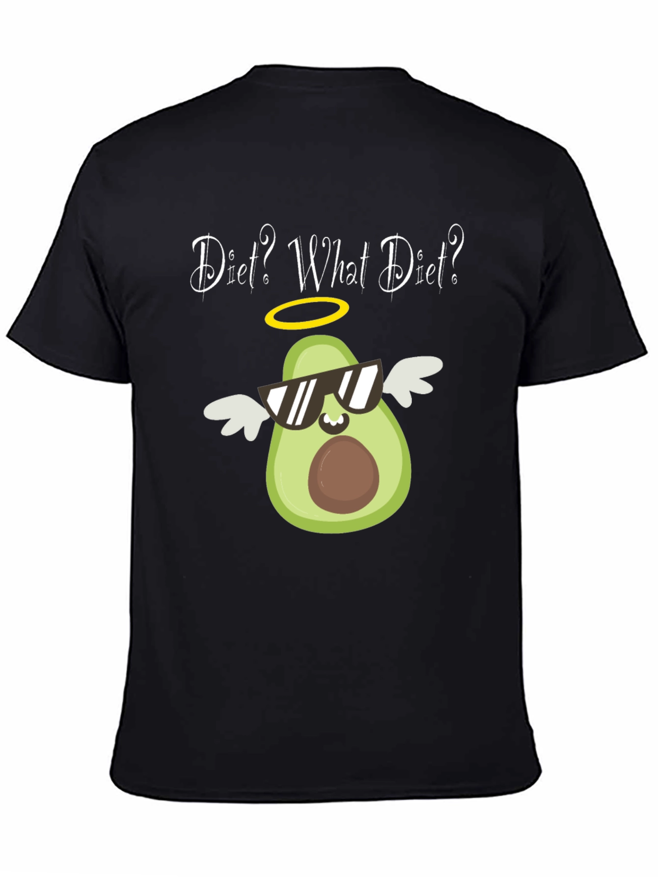 Black Diet? What Diet? Avocado Graphic T-Shirt view 4