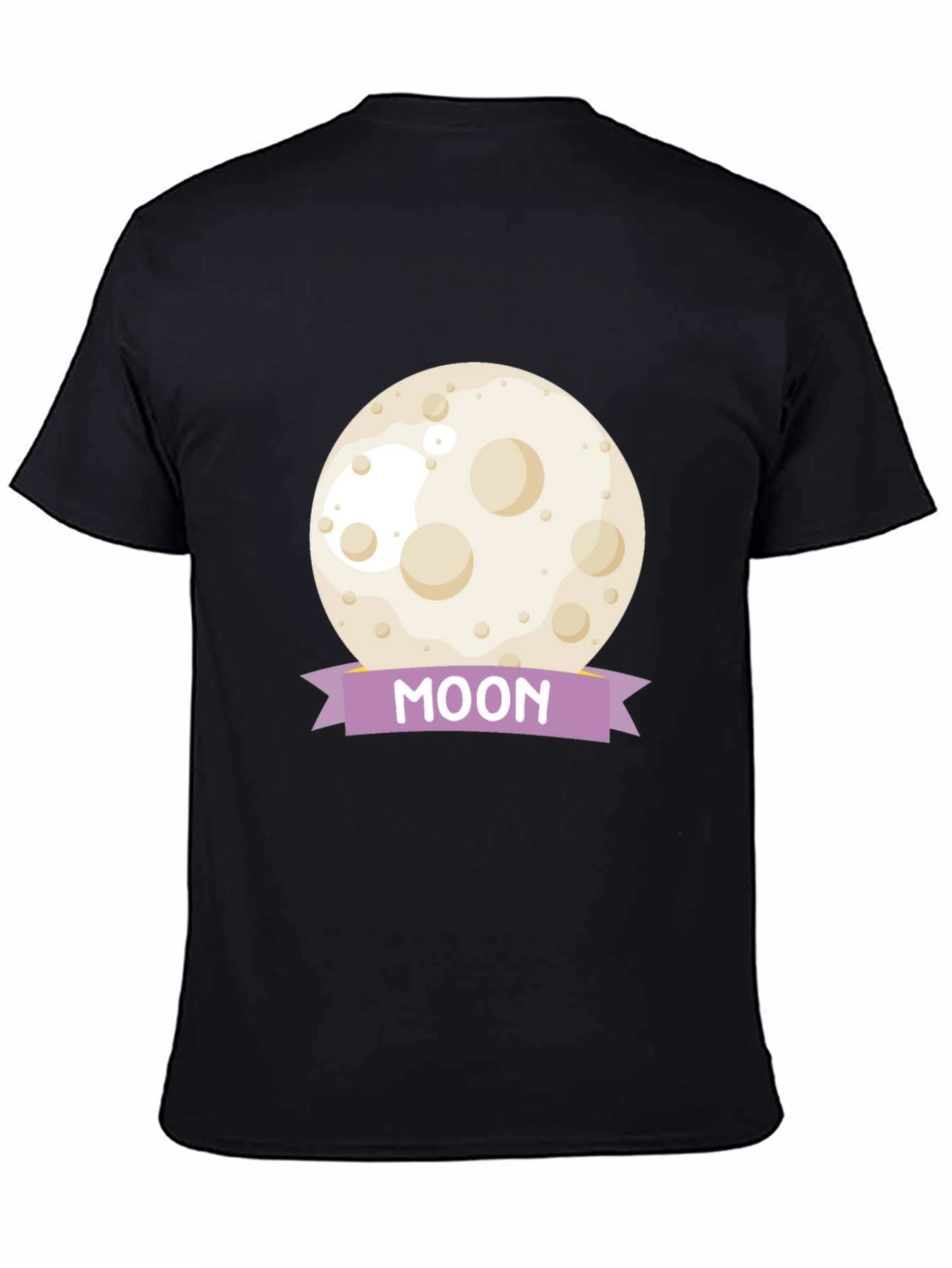Black Moon Graphic Tee - Black Cotton Casual T-Shirt view 4
