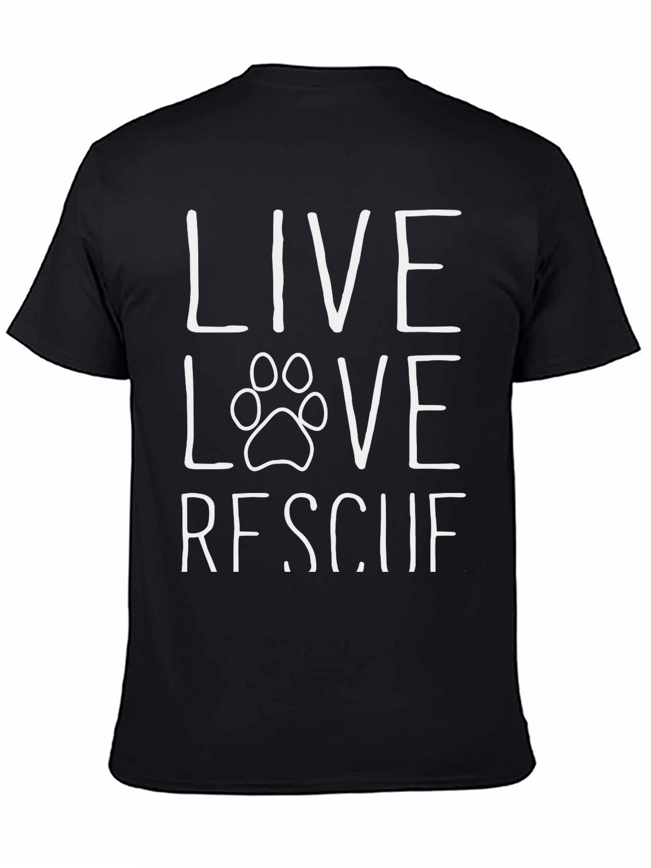 Black Live Love Rescue T-Shirt - Animal Rescue Tee view 4