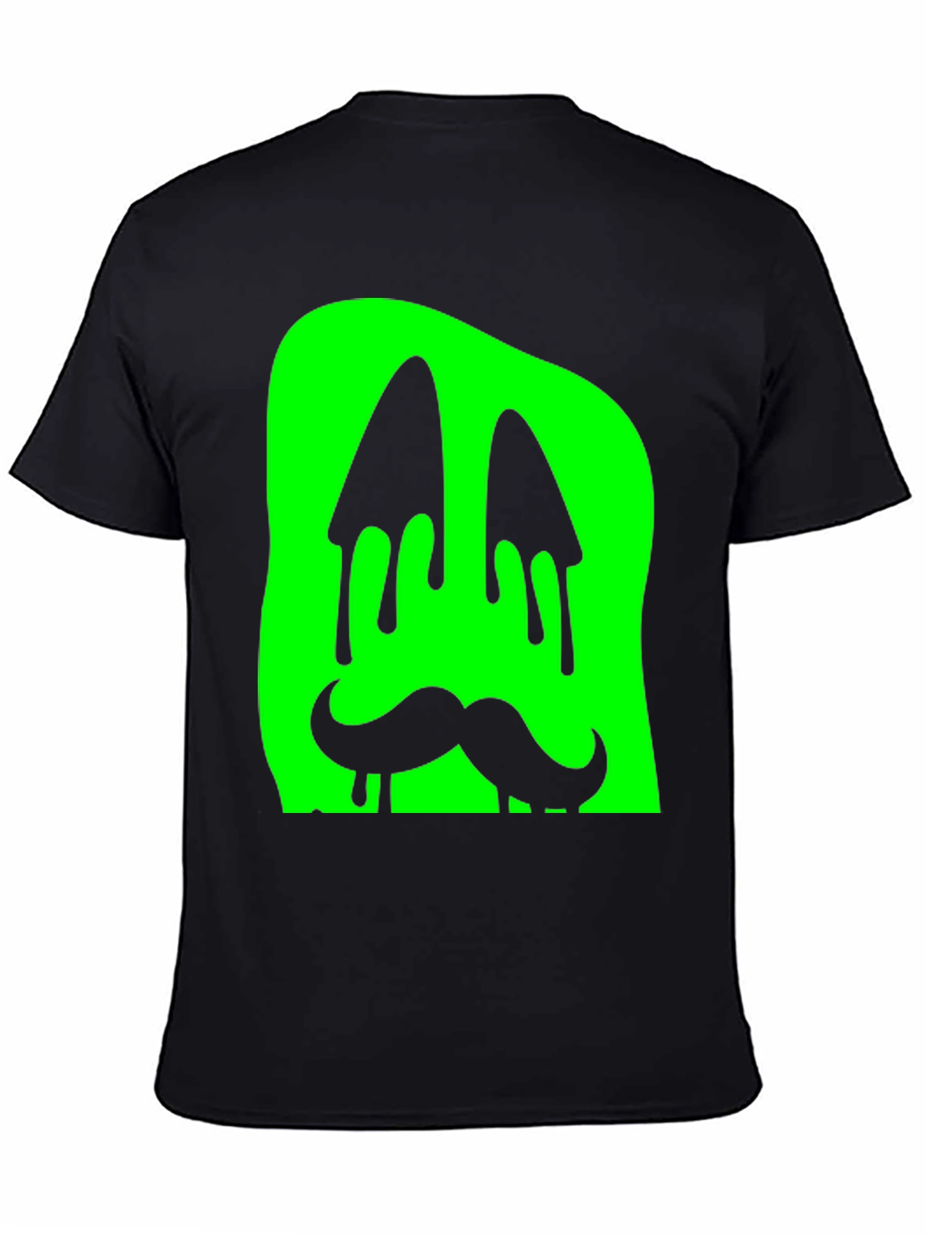 Black Green Slime Monster Face Graphic T-Shirt view 4