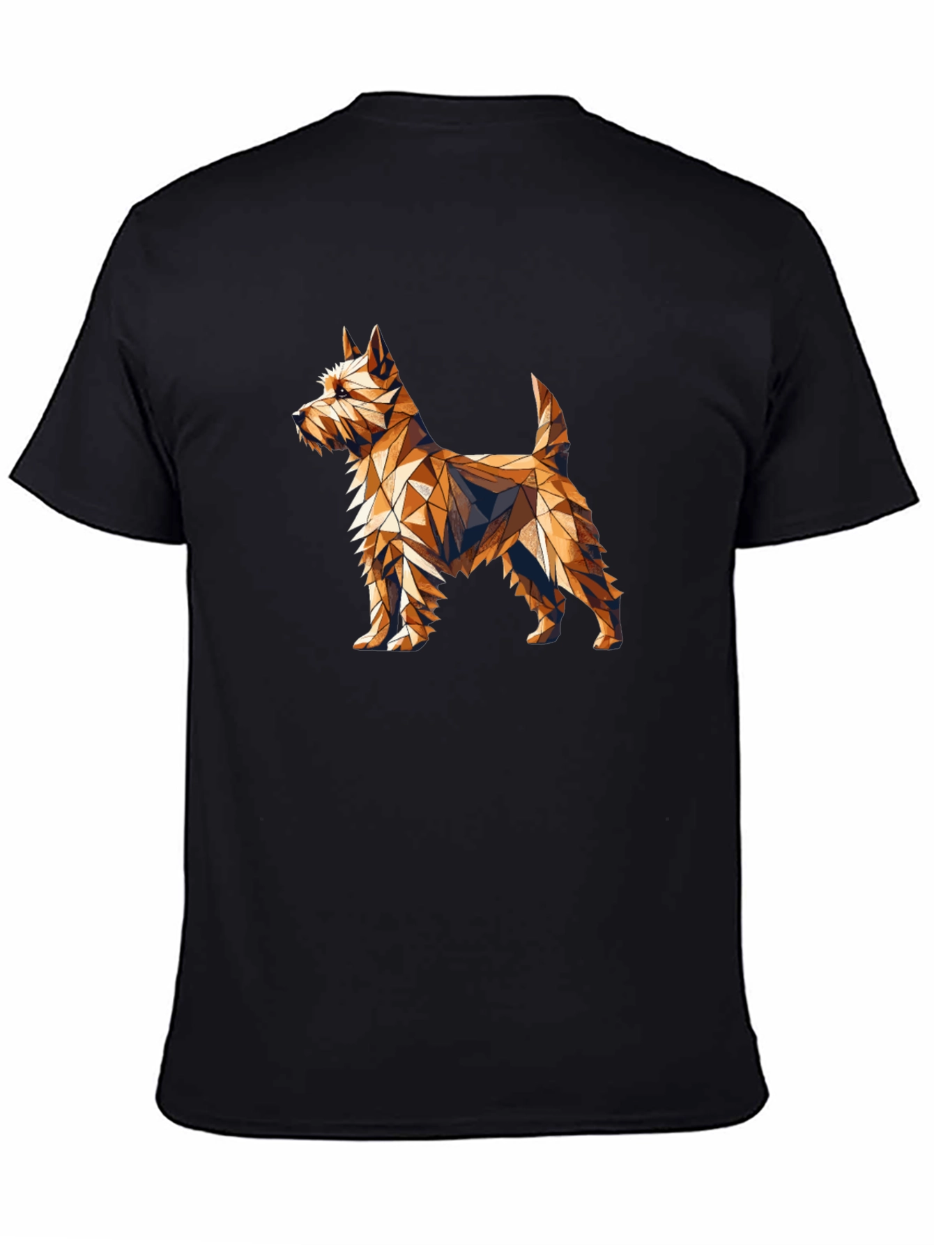 Black Geometric Dog Graphic Black T-Shirt view 4