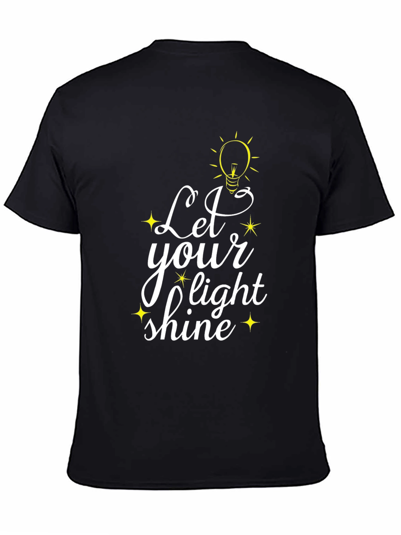Black Let Your Light Shine Black Graphic T-Shirt view 4
