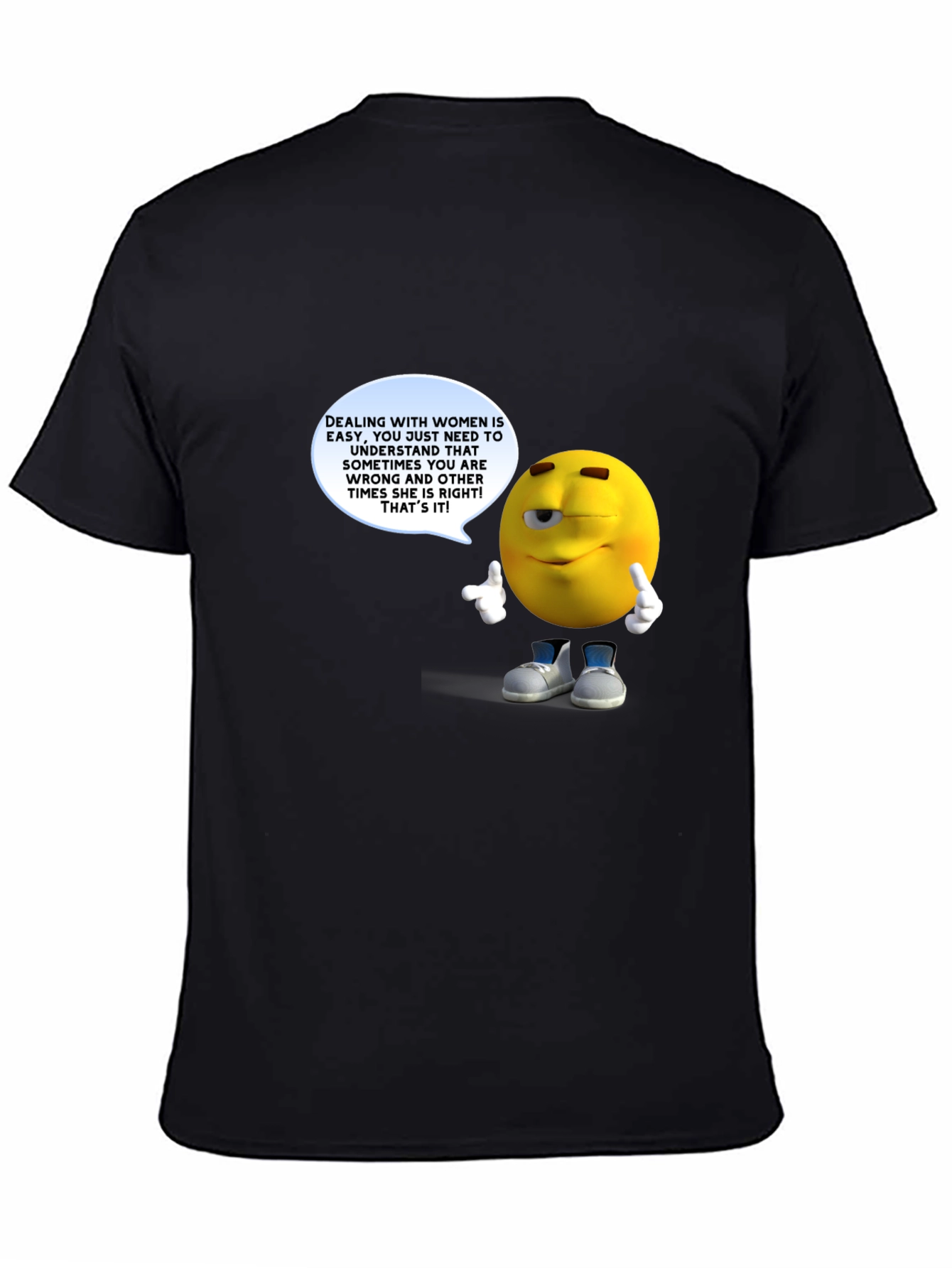 Black Funny Men's Black T-Shirt with Graphic Design view 4