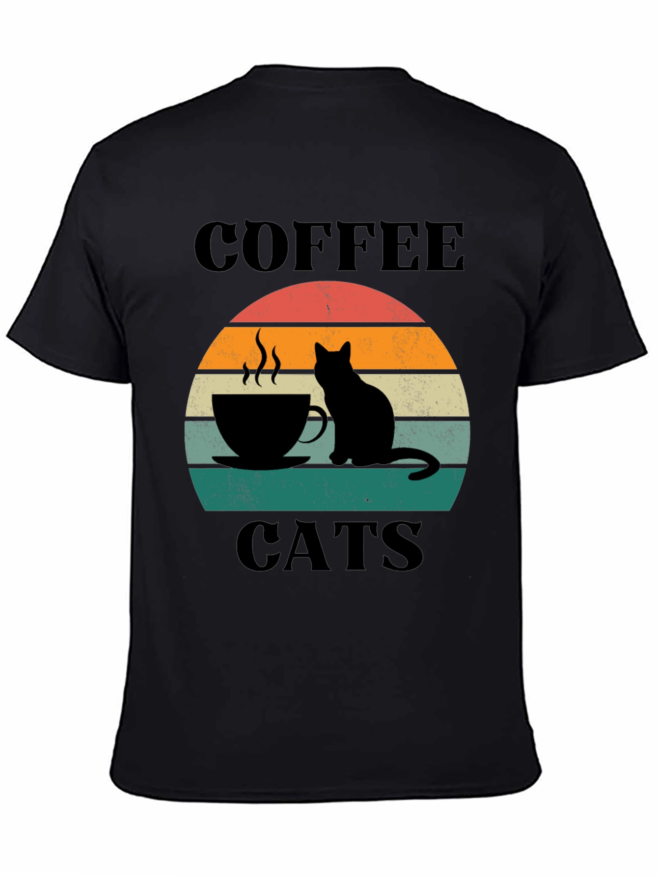 Black Coffee Cats T-Shirt view 4