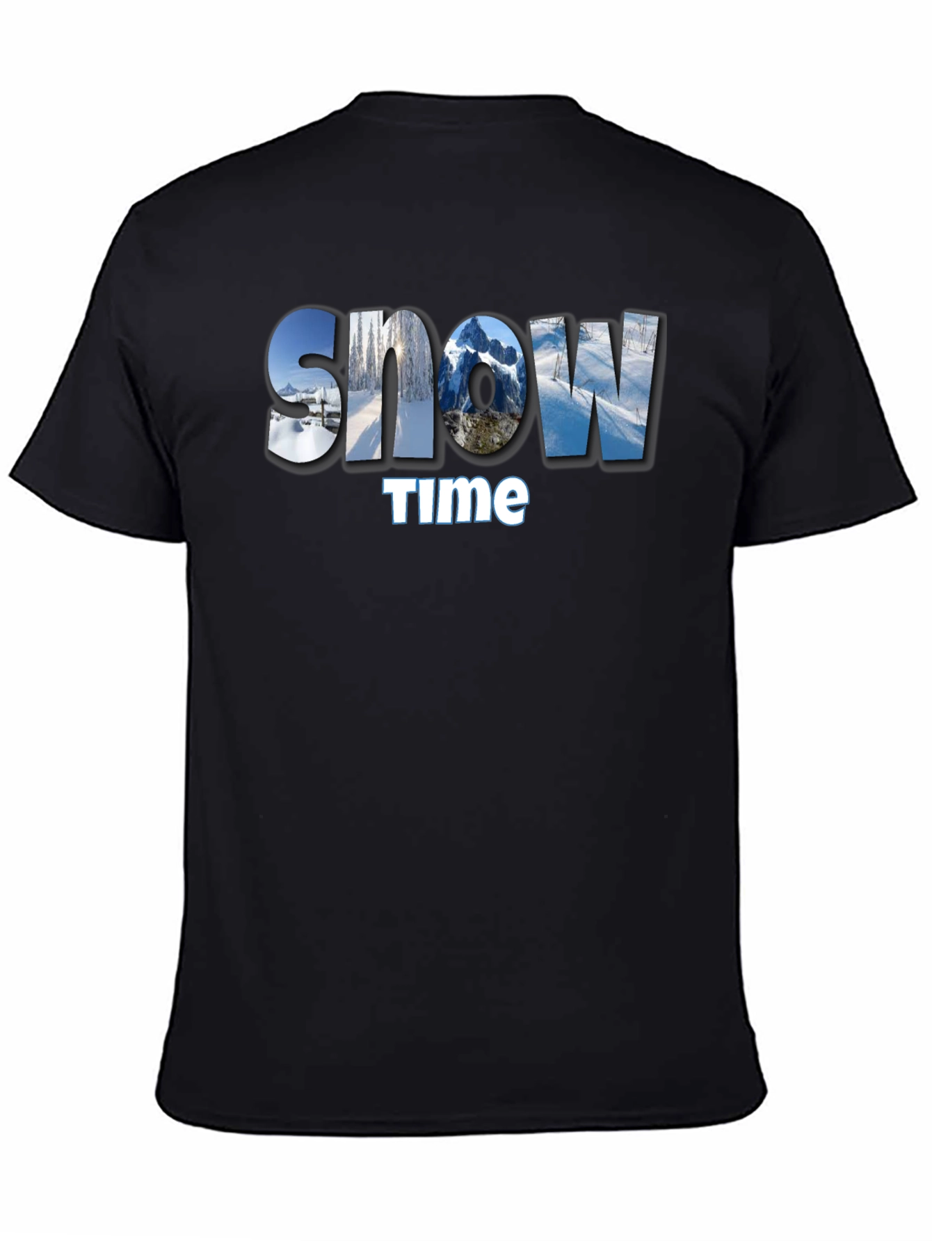 Black Snow Time Graphic Tee - Winter Adventure Style view 4
