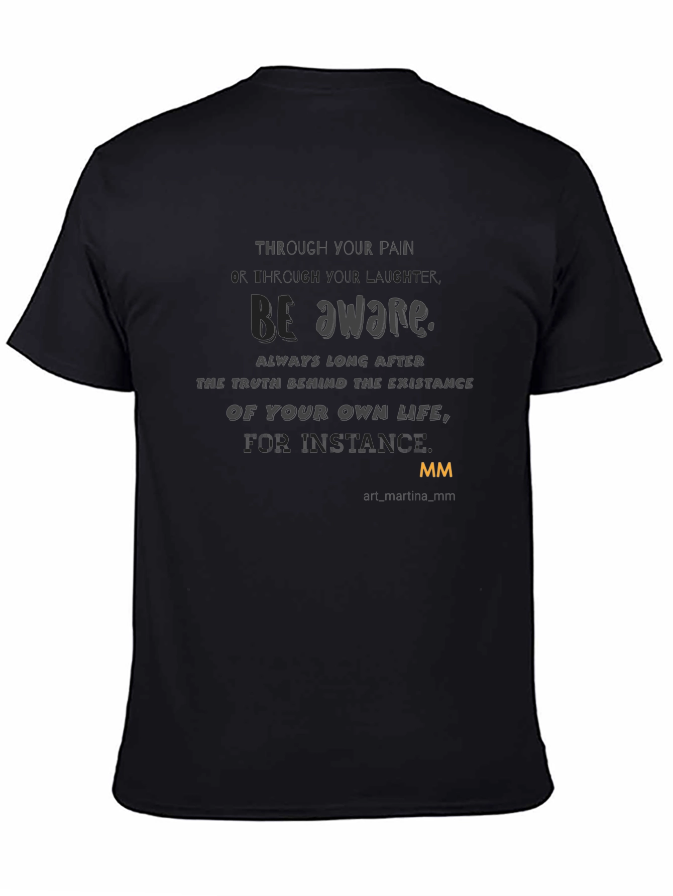 Black Be Aware Graphic Print T-Shirt view 4