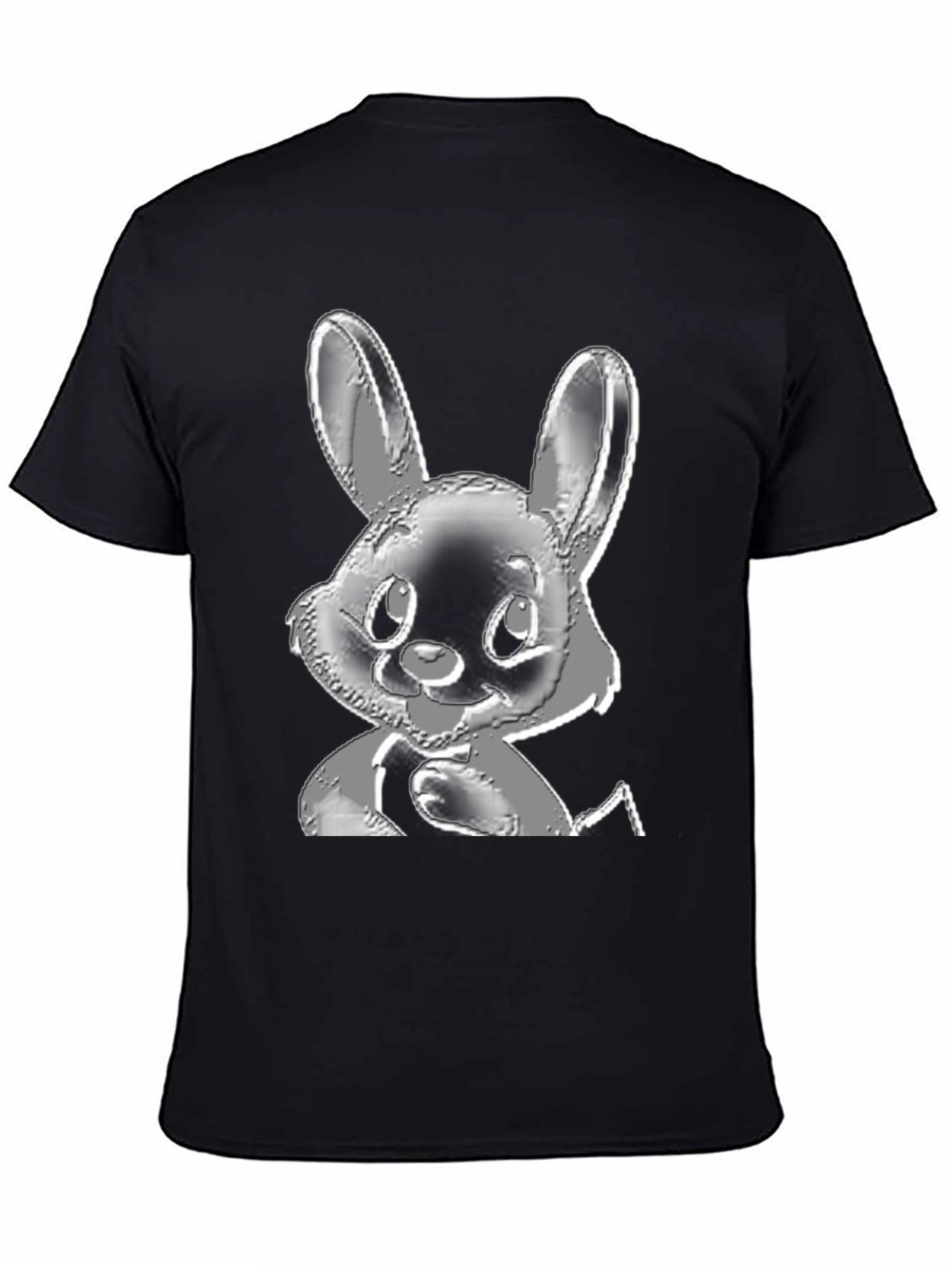 Black Bunny Graphic Black T-Shirt view 4