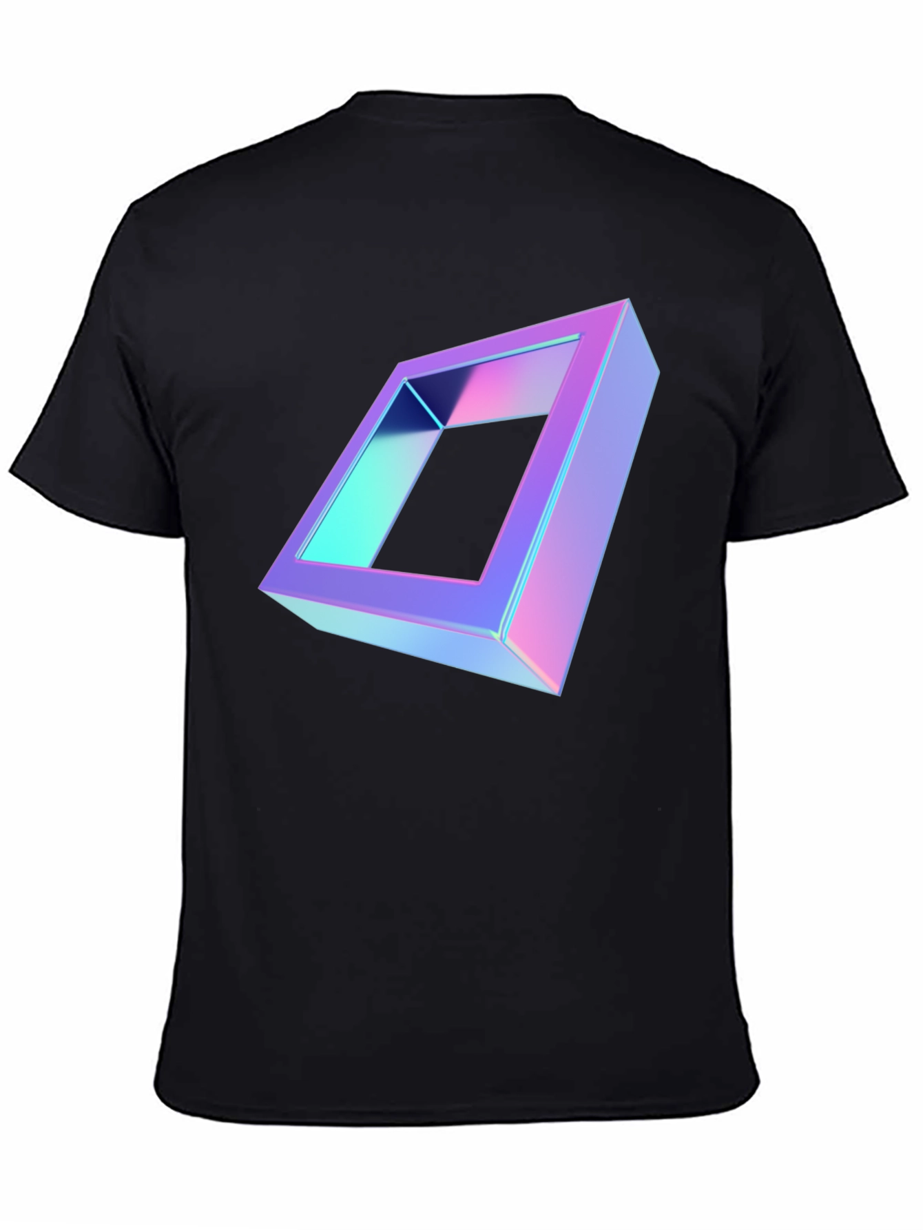 Black Geometric Illusion Black T-Shirt view 4