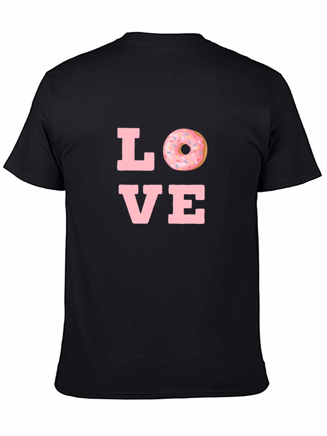Black Love Donut T-Shirt - Black Casual Tee view 4