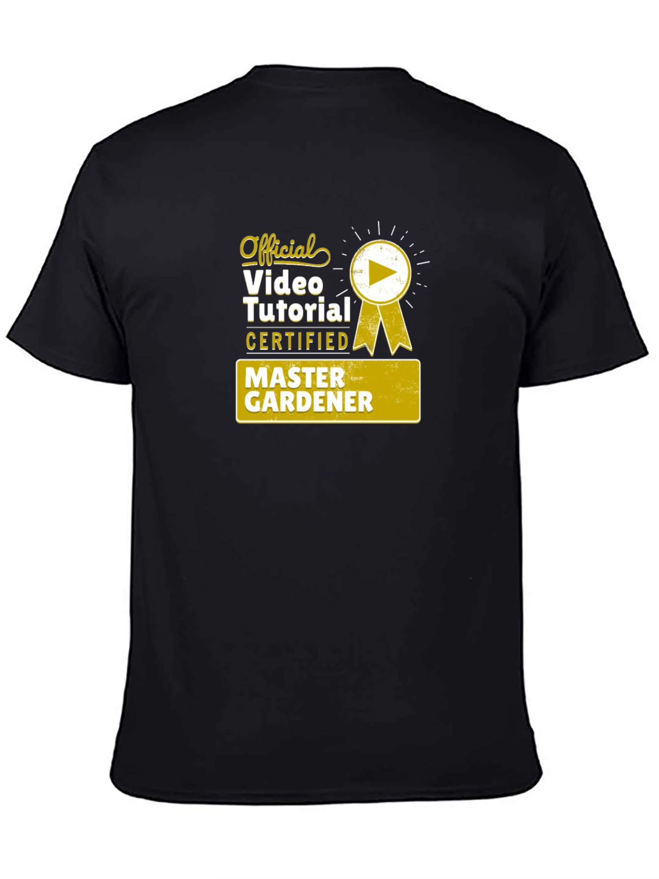 Black Master Gardener Video Tutorial Certified T-Shirt view 4