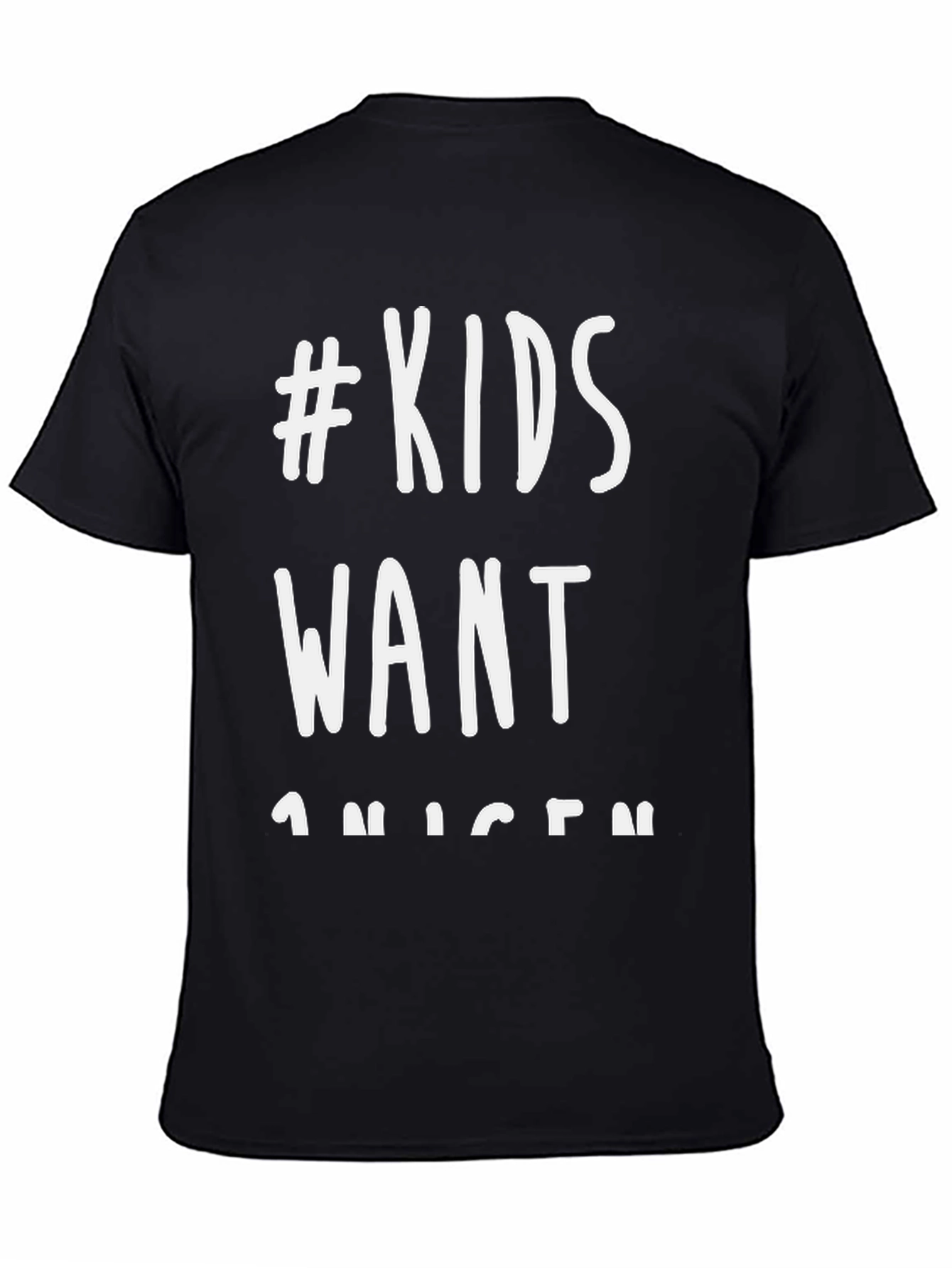 Black #KidsWant T-Shirt - Black Graphic Tee view 4