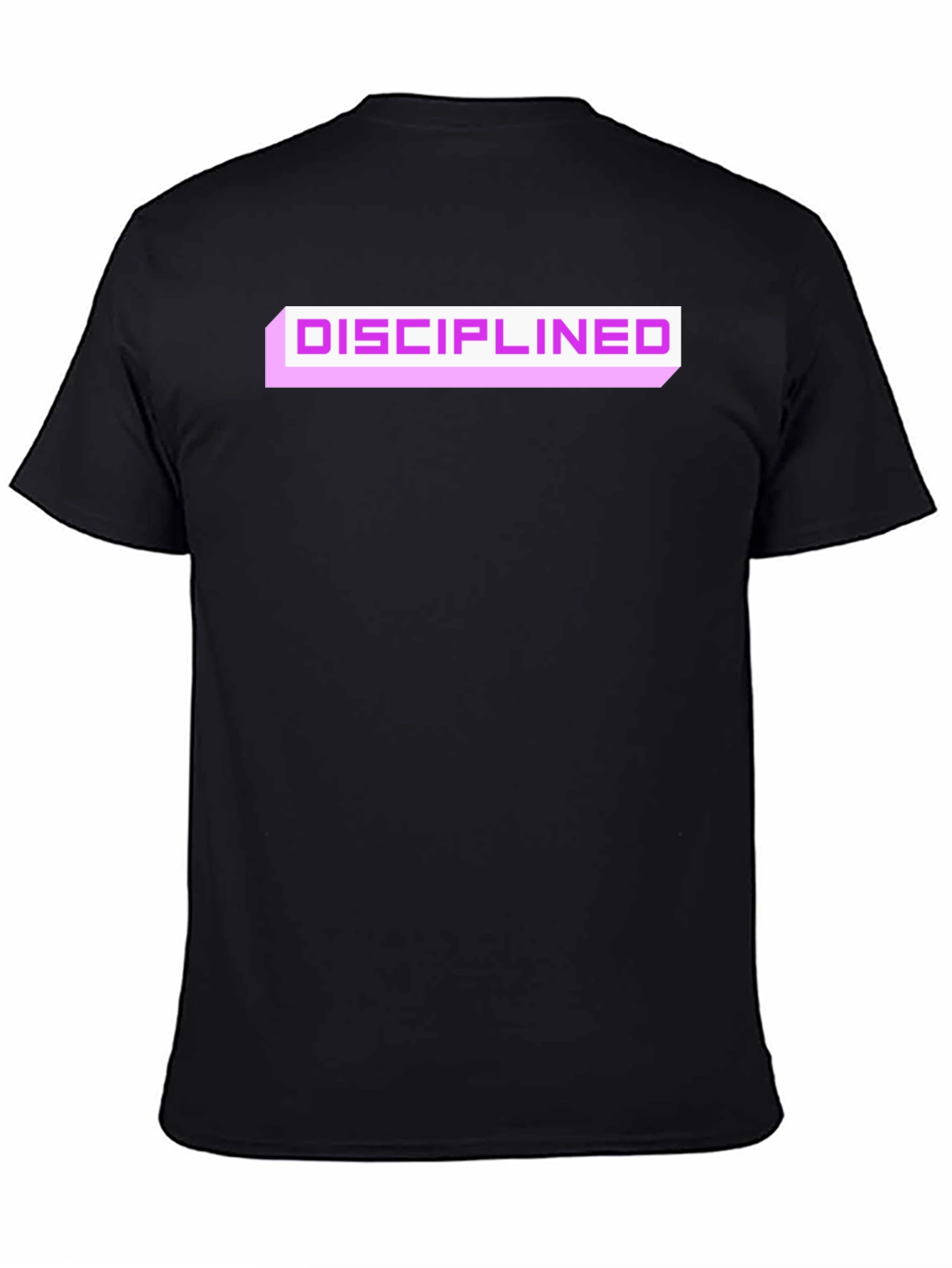 Black Disciplined Graphic Tee - Black Cotton Blend Casual T-Shirt view 4