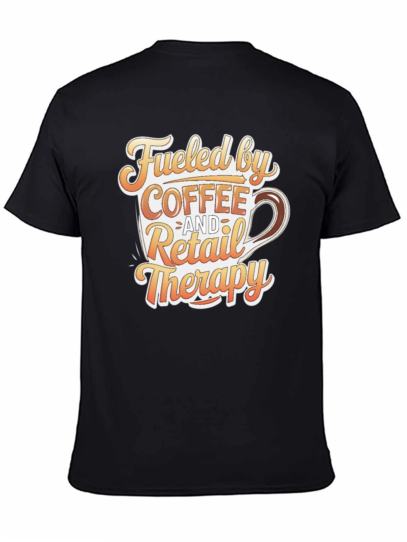 Black Coffee and Retail Therapy T-Shirt - Black view 4